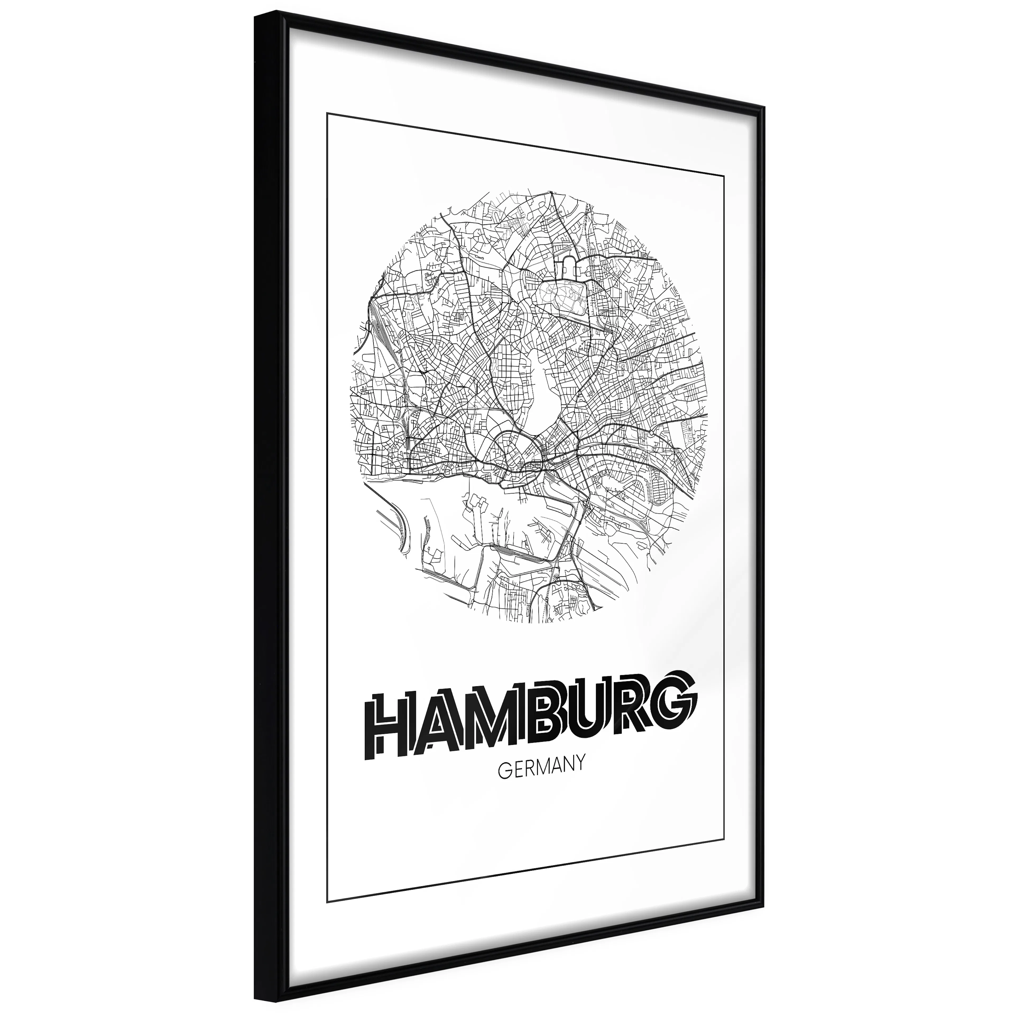 Affisch - Retro Hamburg [Poster] 40x60 Svart ram, 40x60 cm