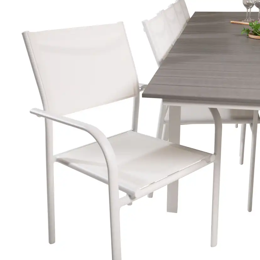 Levels Dining Table 224/324*100 - White Alu / Grey Aintwood Vit/Grå