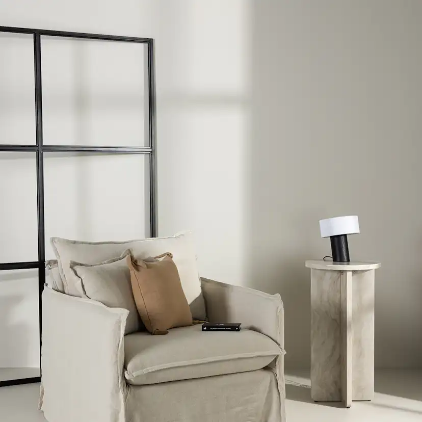 Nova 1-seat - Wood / Beige Linen Beige