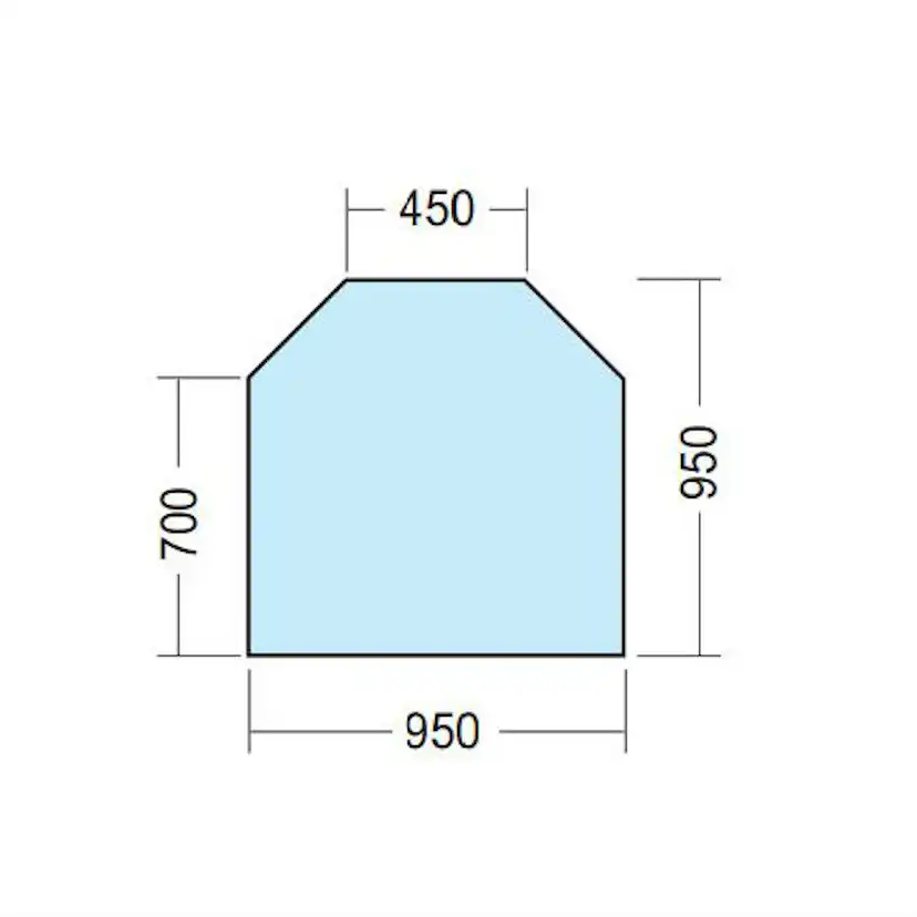 Golvplåt Kaminexperten 950 x 950 Sexkantig