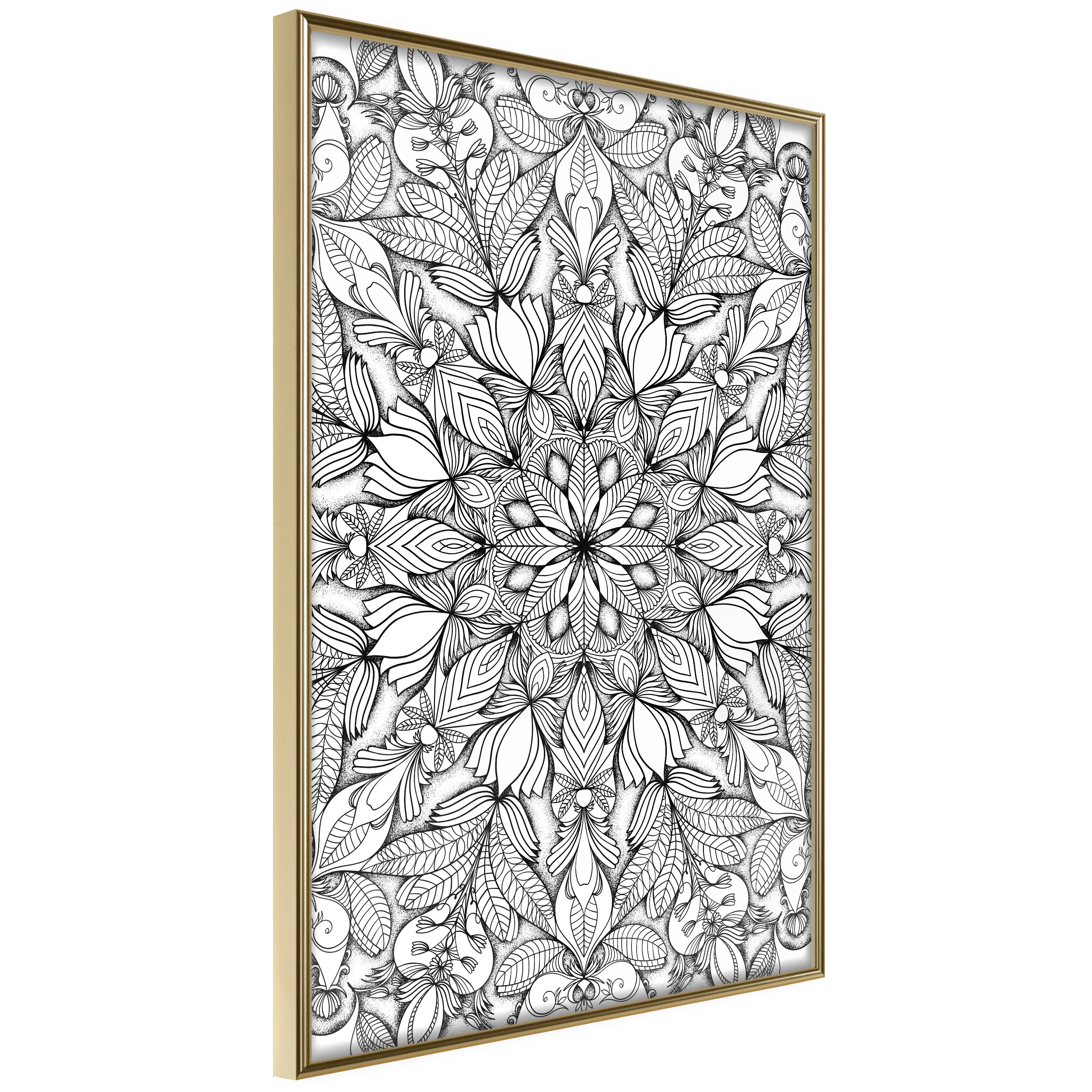 Poster Artgeist Affisch Monochrome Mandala