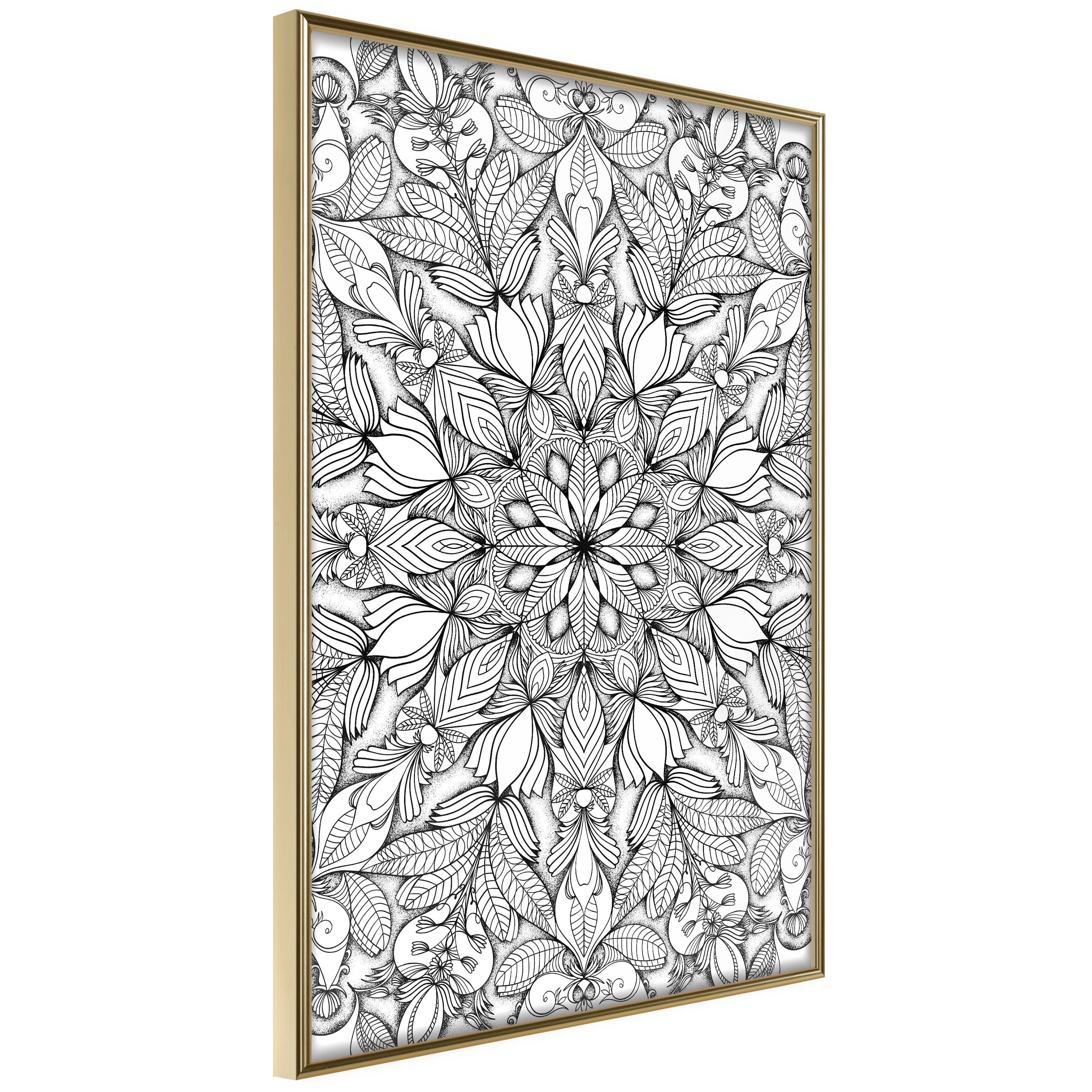 Poster Artgeist Affisch Monochrome Mandala