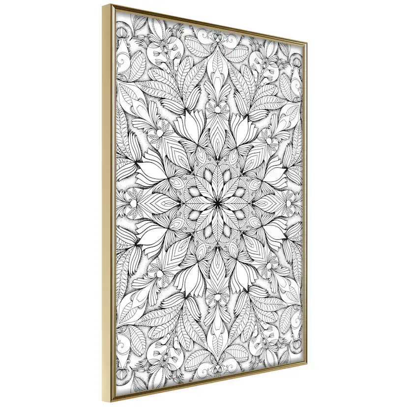 Poster Artgeist Affisch Monochrome Mandala
