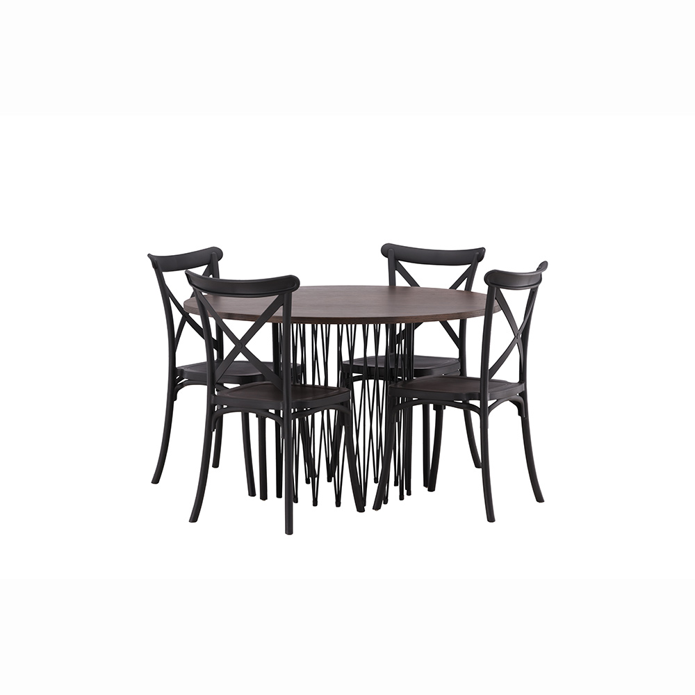 Matgrupp furniture/fashion Stone Rund med 4 Crosett Stolar
