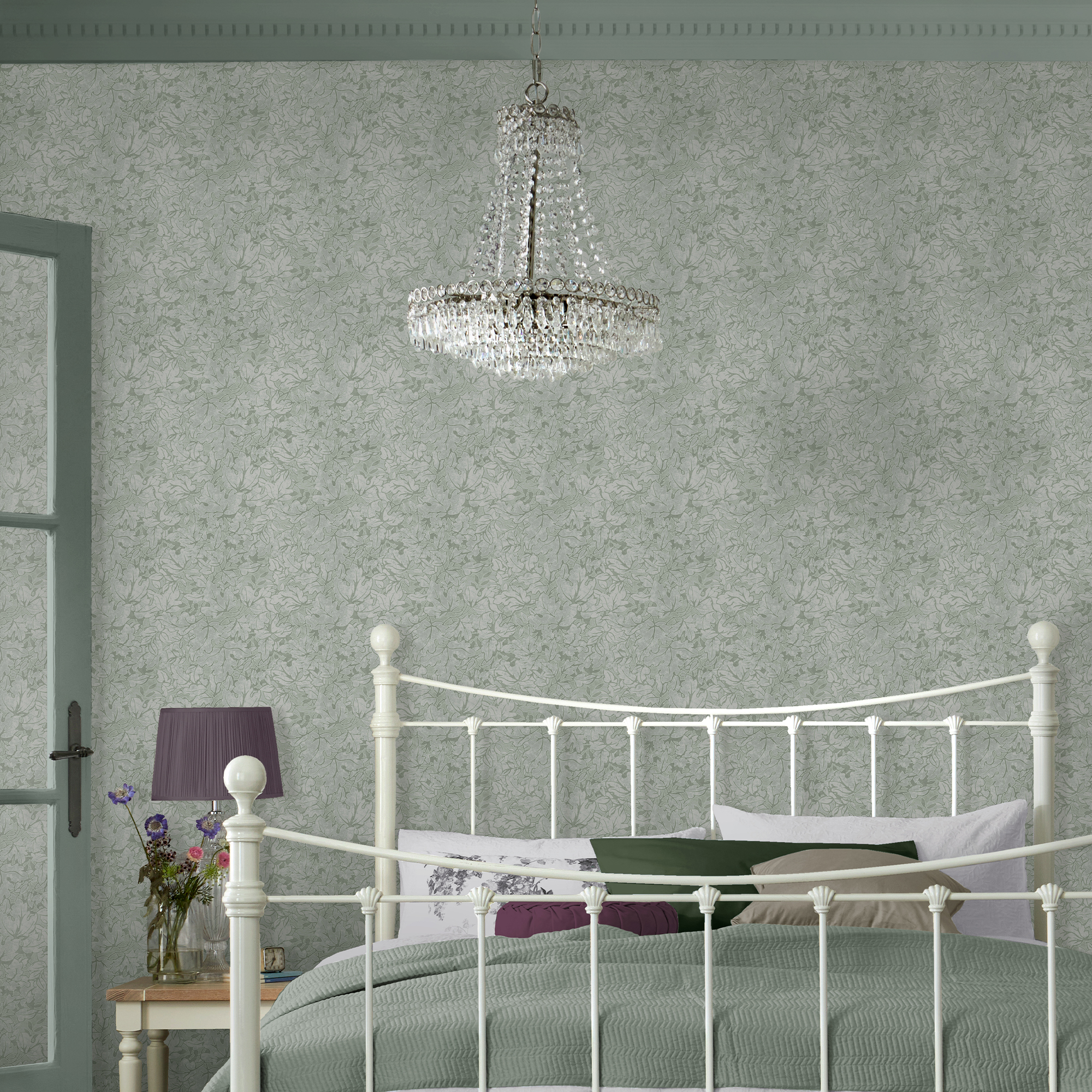 Tapet Laura Ashley Corrina Leaf Mineral Grön 121089