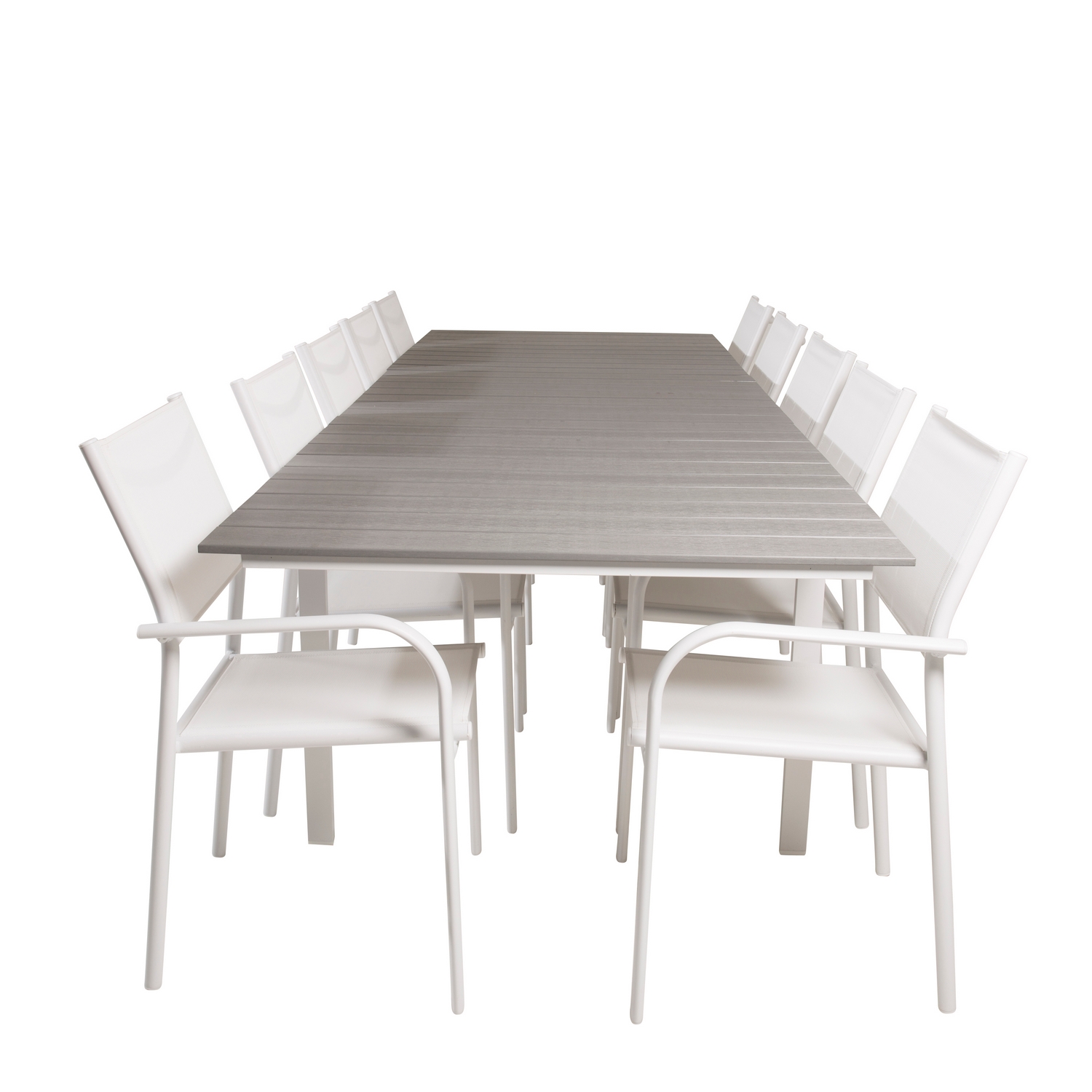 Levels Dining Table 224/324*100 - White Alu / Grey Aintwood Vit/Grå