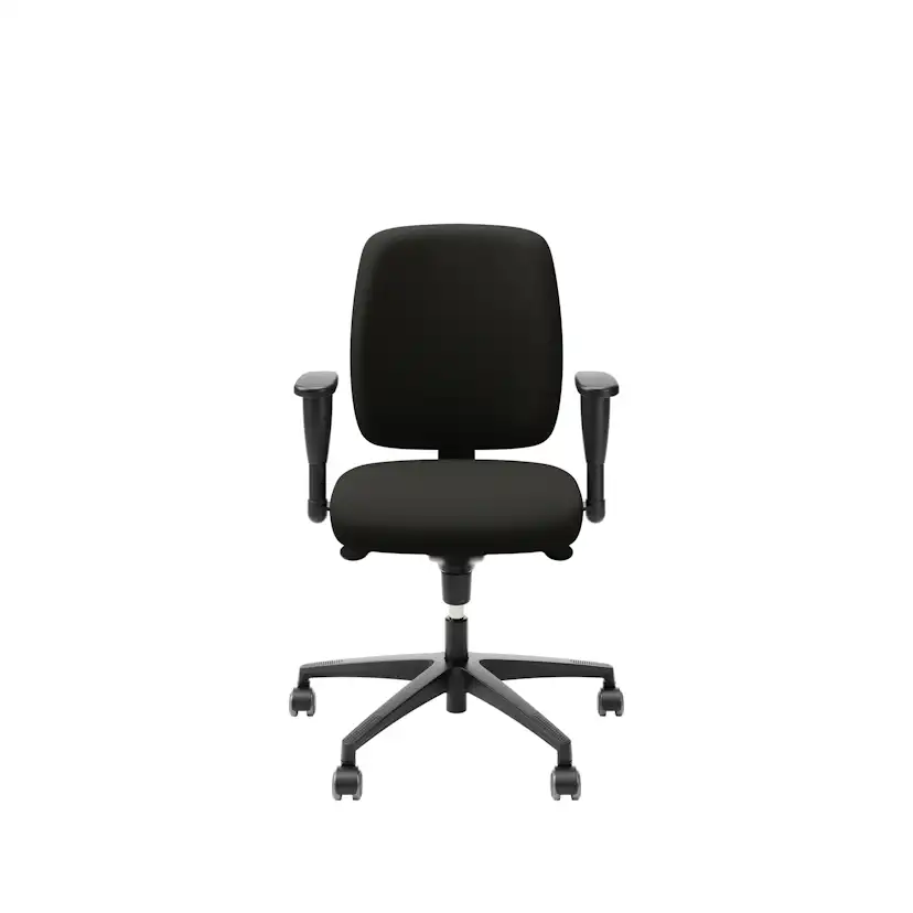 Kontorsstol Lanab Group LD 6135 Svart Stol med Justerbar Sits & Ryggstöd