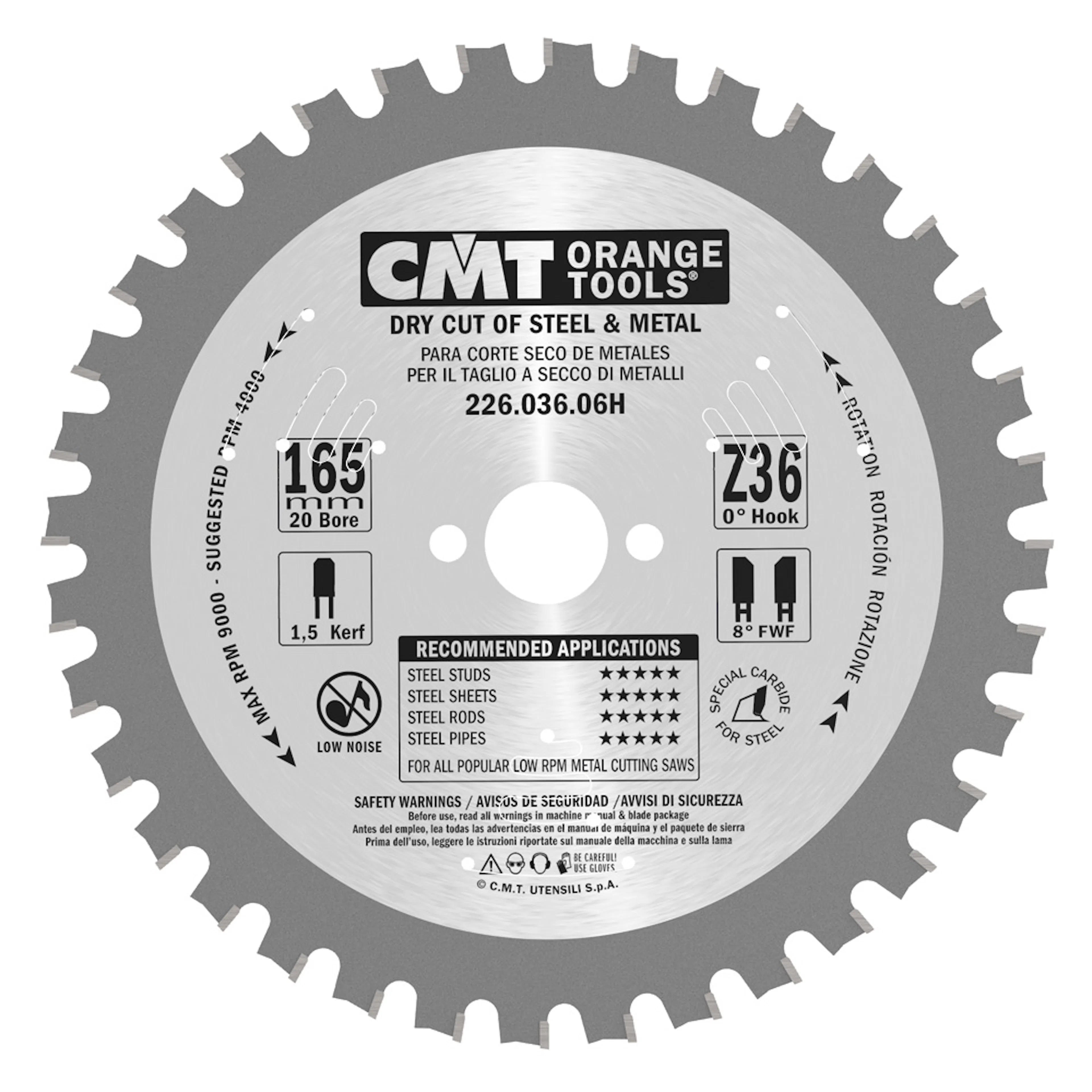 Sågklinga 165x1,5x15.87 T36 Dry Cut Metall 165x1,5x15,87 mm