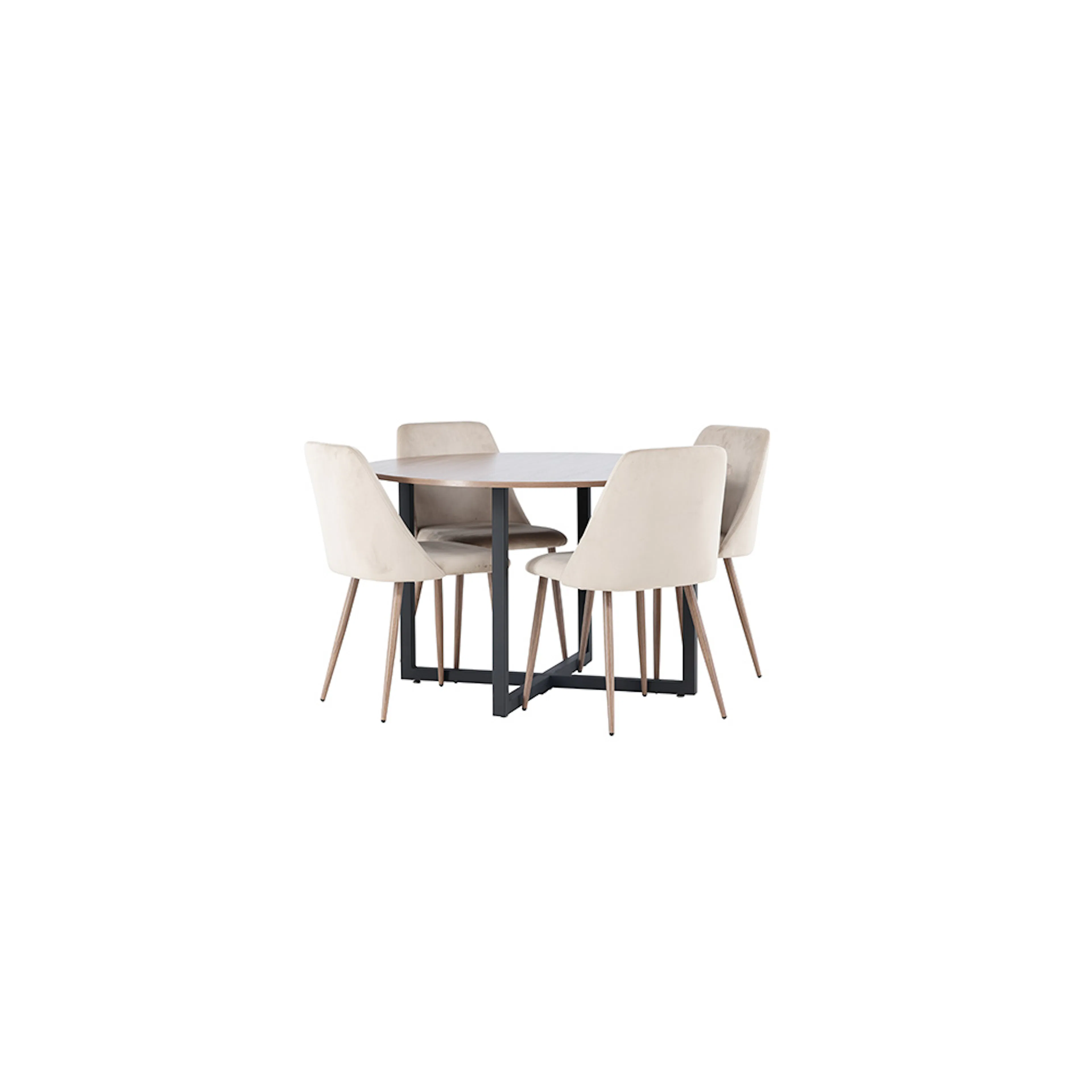 Matgrupp Venture Home Durango Ø120 cm med 4 st Night stolar Brun