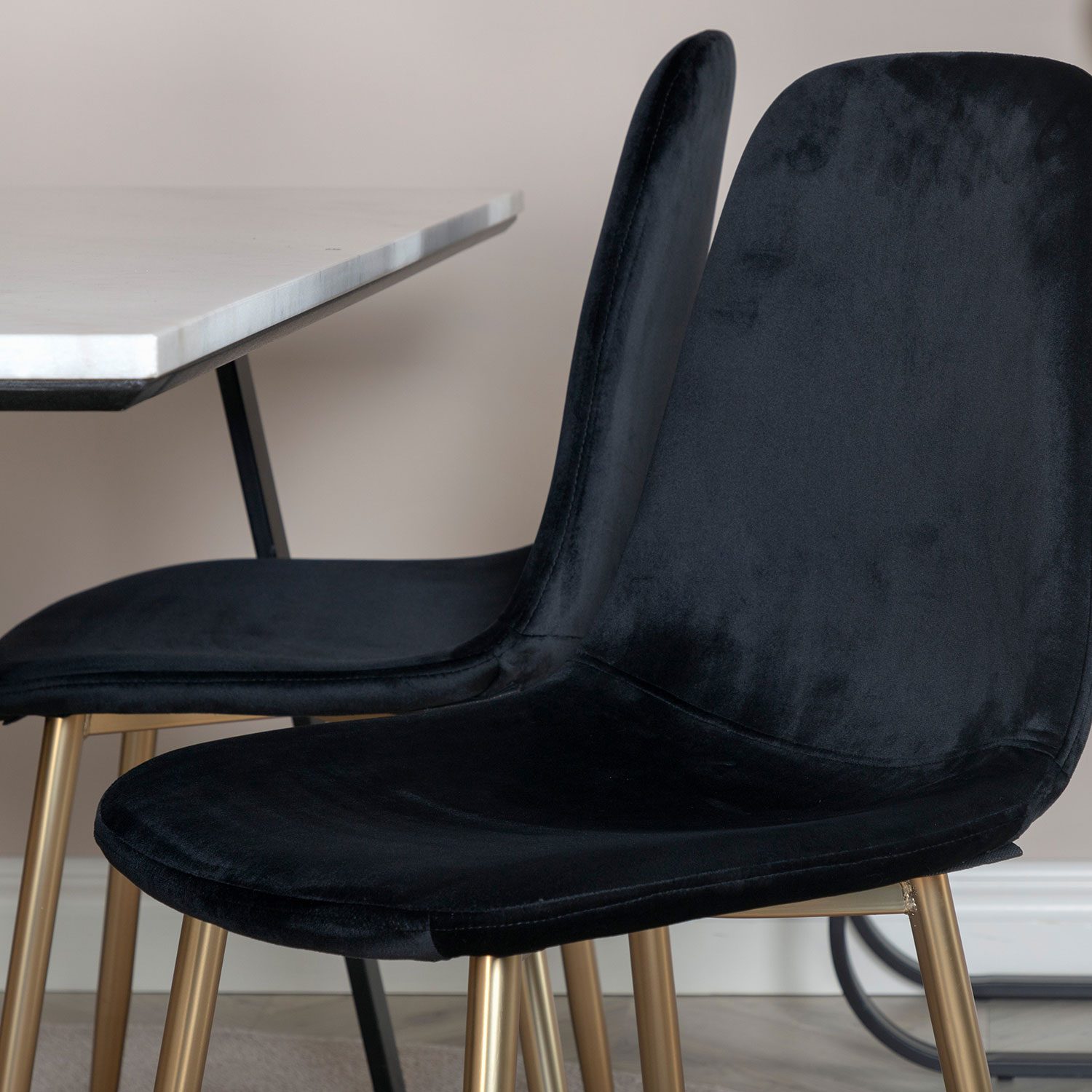 Estelle Dining Table 140*90 - White / Black, Polar Dining Ch Svart