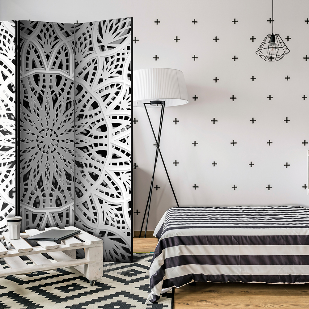 Rumsavdelare Skärmvägg Arkiio White Mandala 135x172 cm