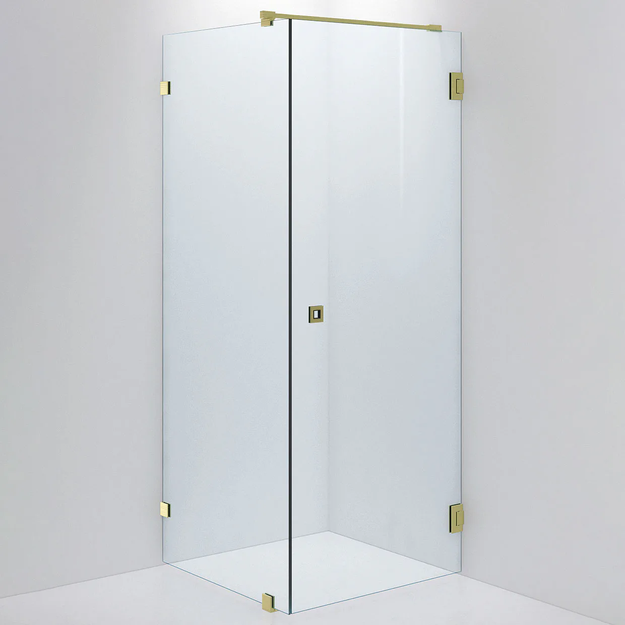 Duschvägg ARC 13 Original,Clear, Brushed Brass,Dörr 800(A), 800x800 mm, Borstad Mässing