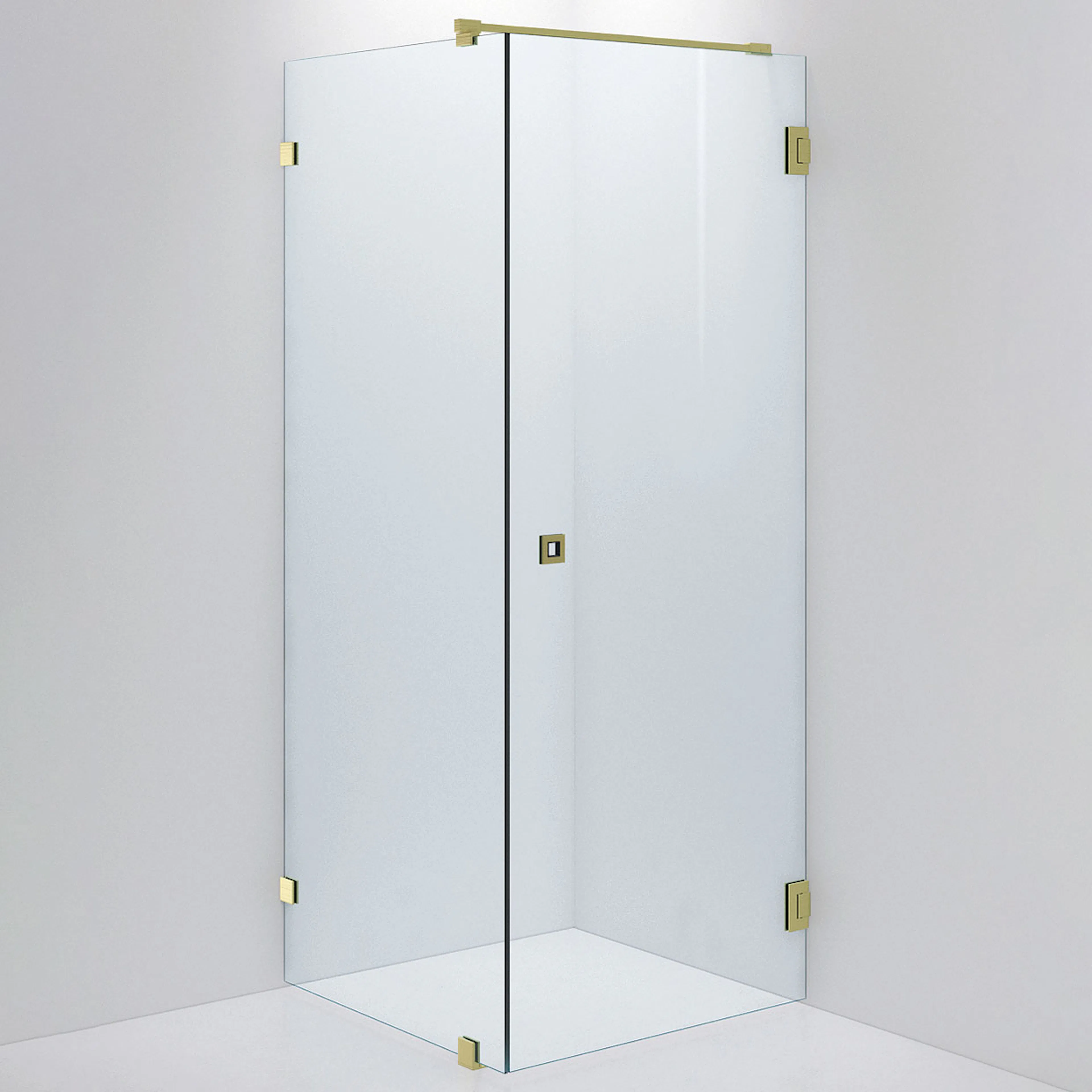 Duschvägg ARC 13 Original,Clear, Brushed Brass,Dörr 800(A), 800x800 mm, Borstad Mässing