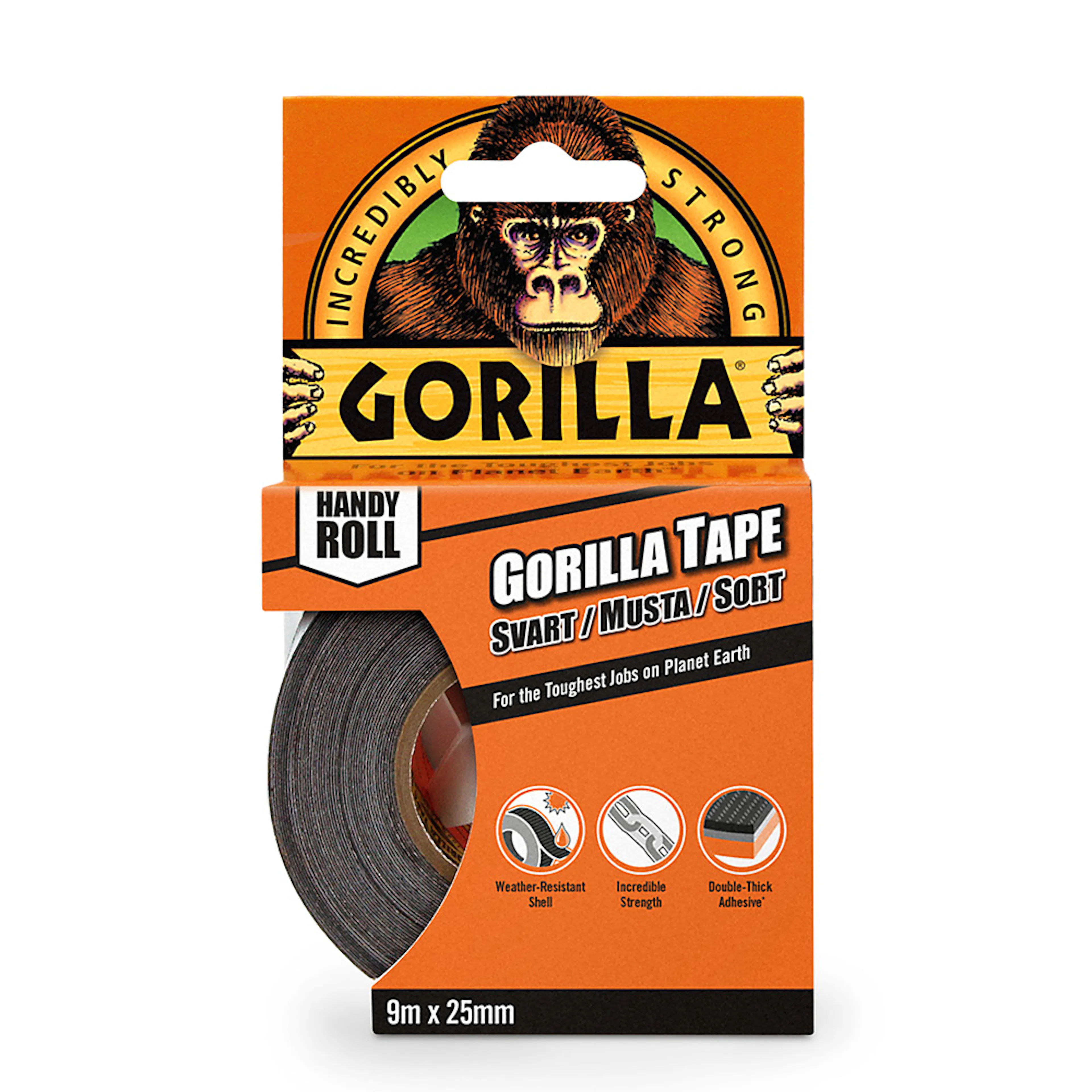 Tejp Gorilla Tape Praktisk Rulle 9,14mx25mm