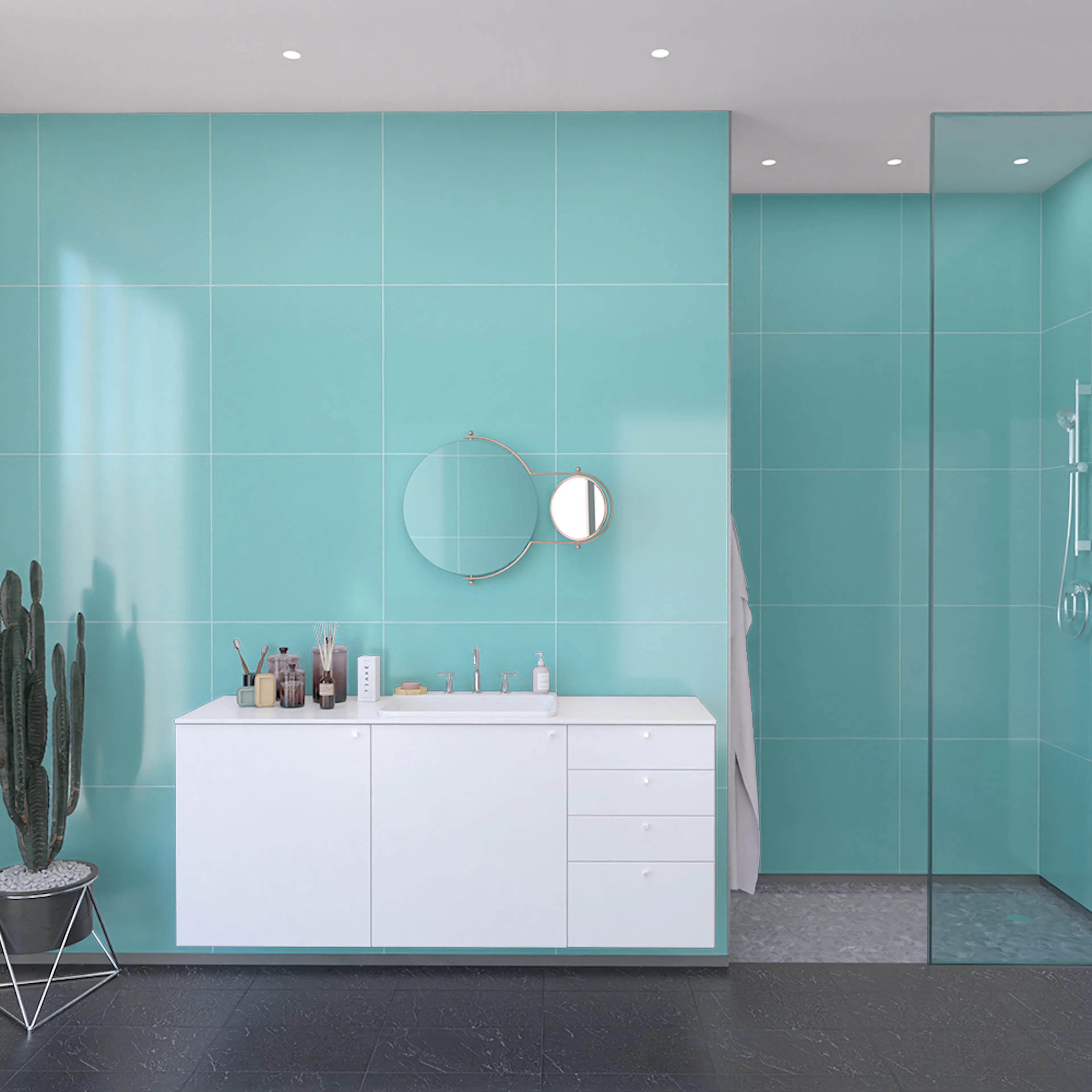 Våtrumsskiva Fibo Aquamarine 2212-LM6060HG