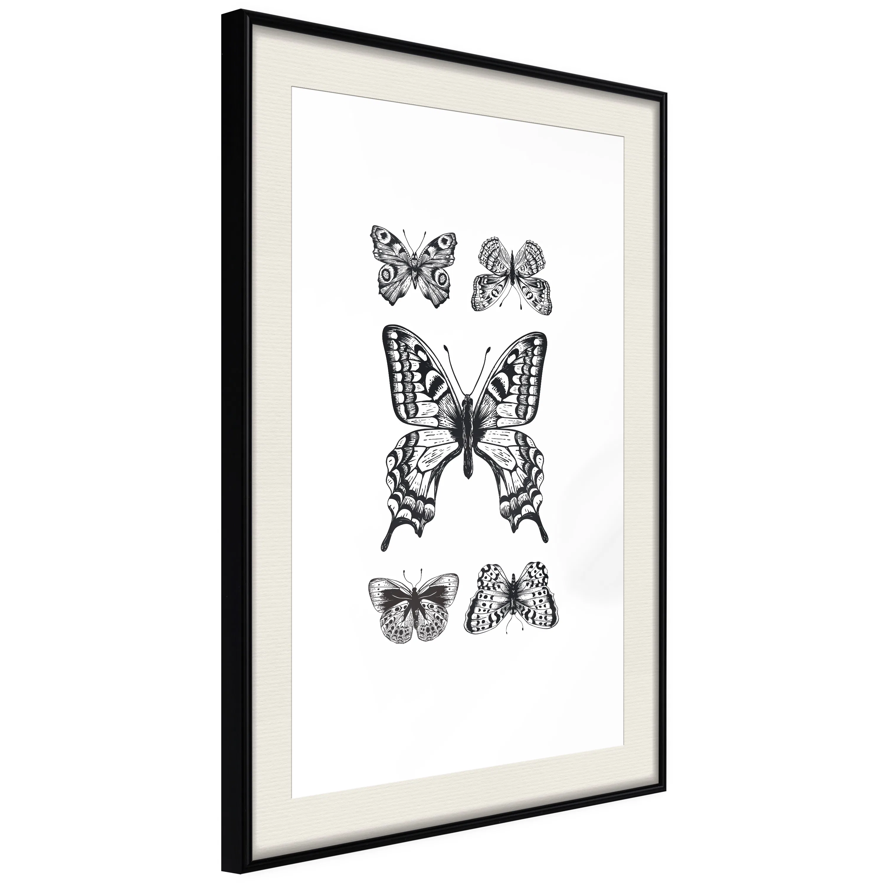 Poster Artgeist Affisch Five Butterflies