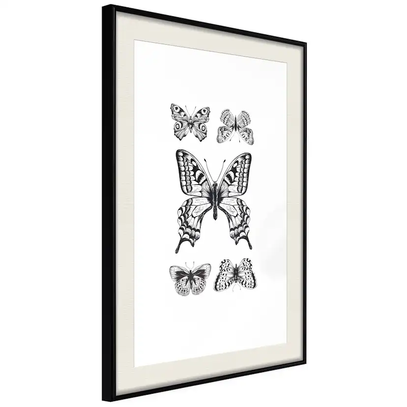 Poster Artgeist Affisch Five Butterflies
