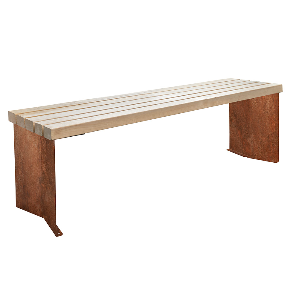 Parkbänk 2-pack bänkstativ corten Corten