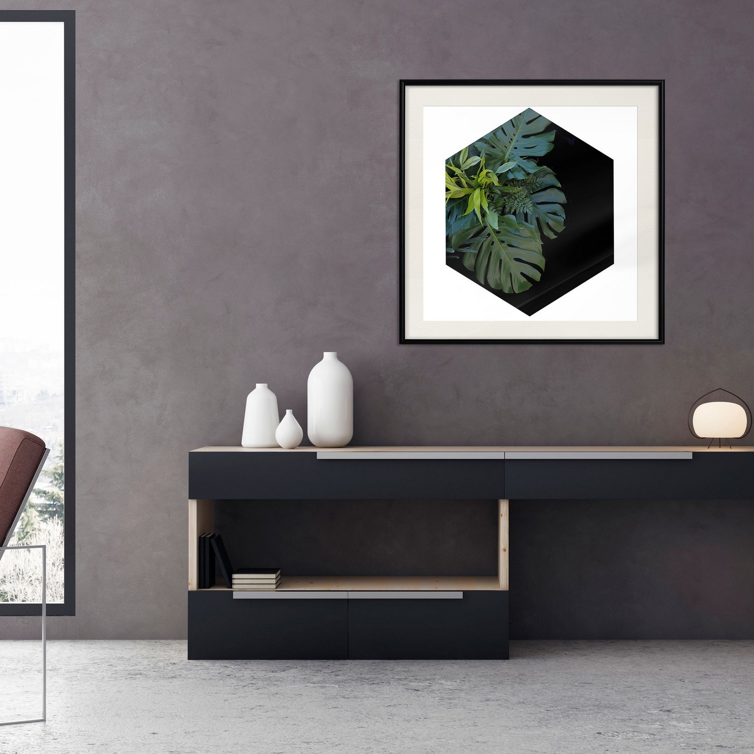 Poster Artgeist Affisch Plant Hexagon