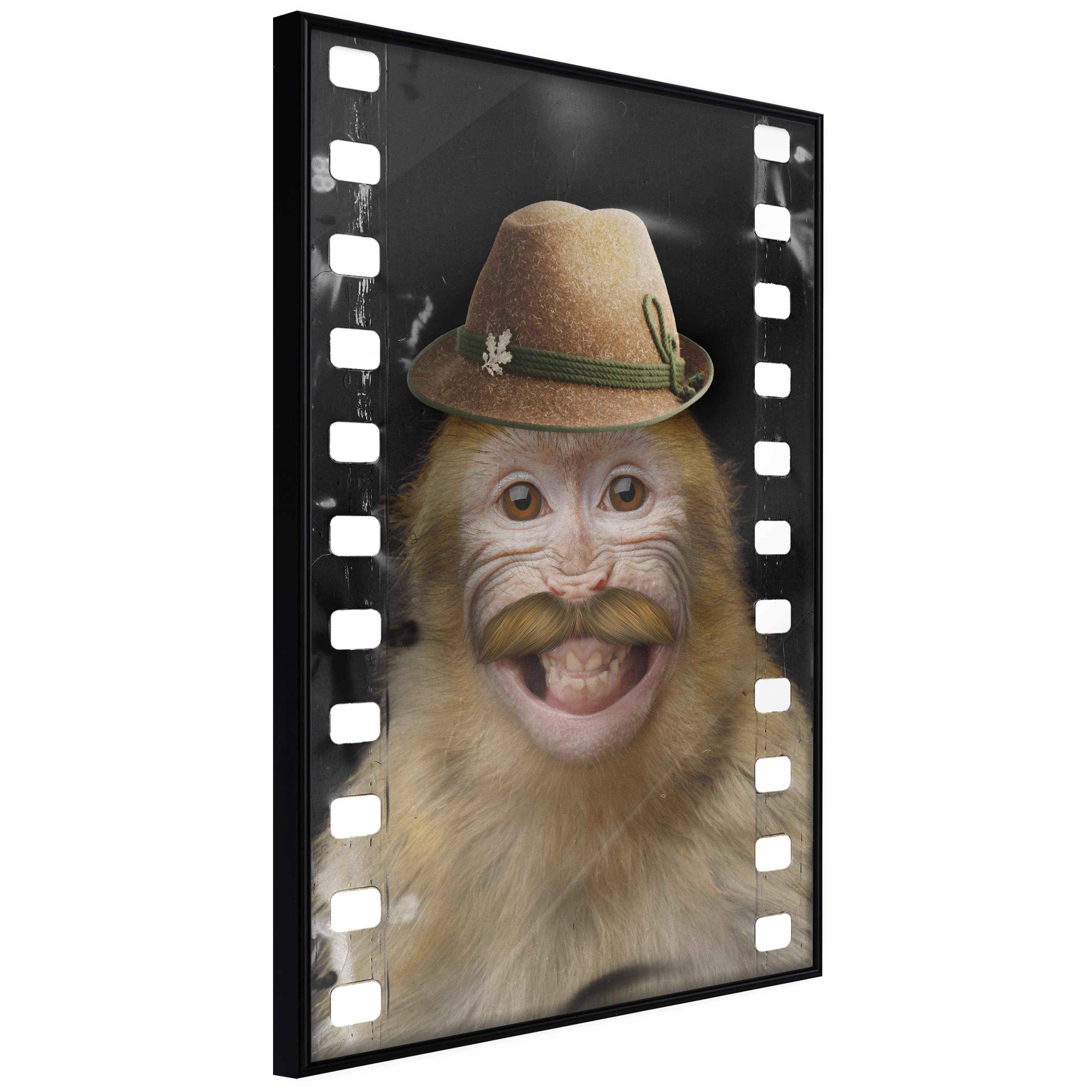 Affisch - Monkey In Hat [Poster] 40x60 Svart ram, 40x60 cm
