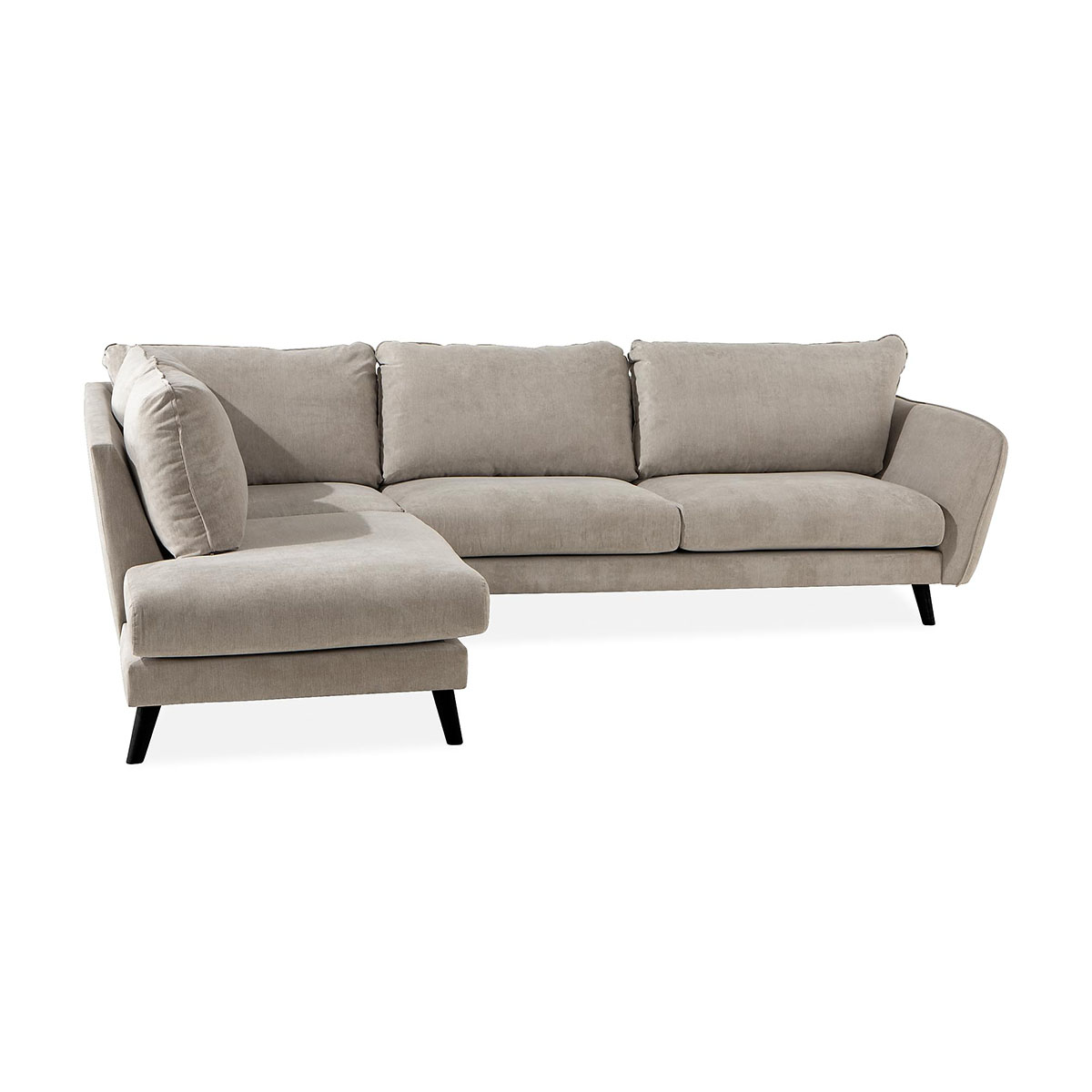 Trend Lyx Schäslongsoffa Vänster Beige, Svarta ben