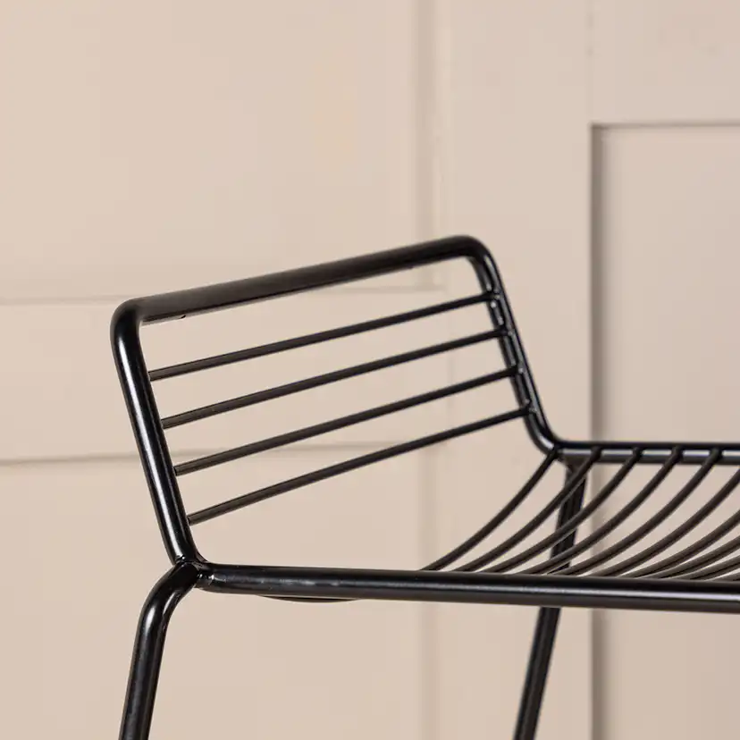 Dothan Bar Chair - Black / Black Steel Svart