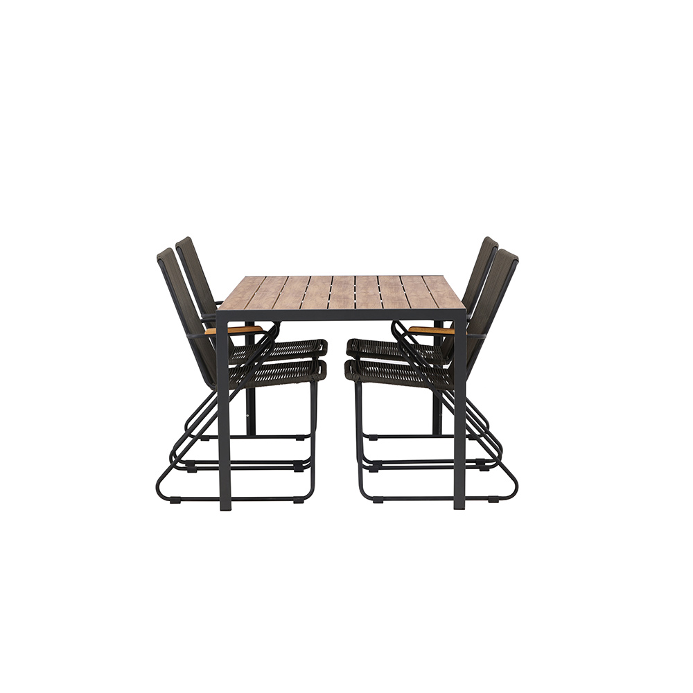 Break Diningtable Alumnium - Black / Nature Rectangular 90*1 Svart