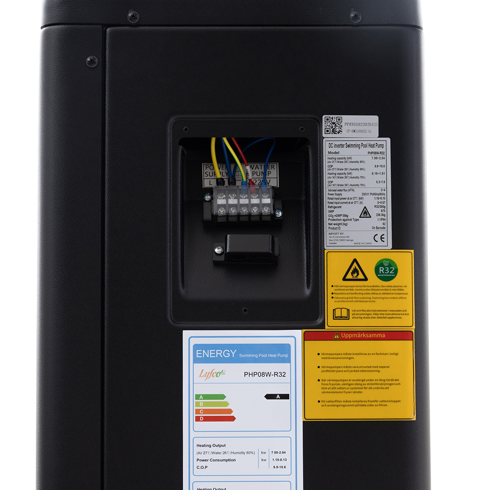 Poolvärmepump Lyfco 7,95kW Inverter R32 Wifi, ABS
