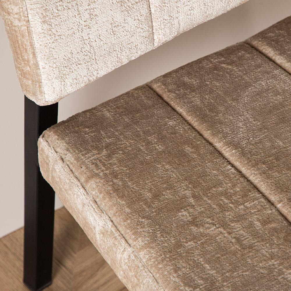Monett Single Sofa - Black / Beige Velvet Beige
