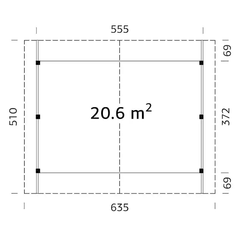 Carport Palmako Robert 20,6 m2