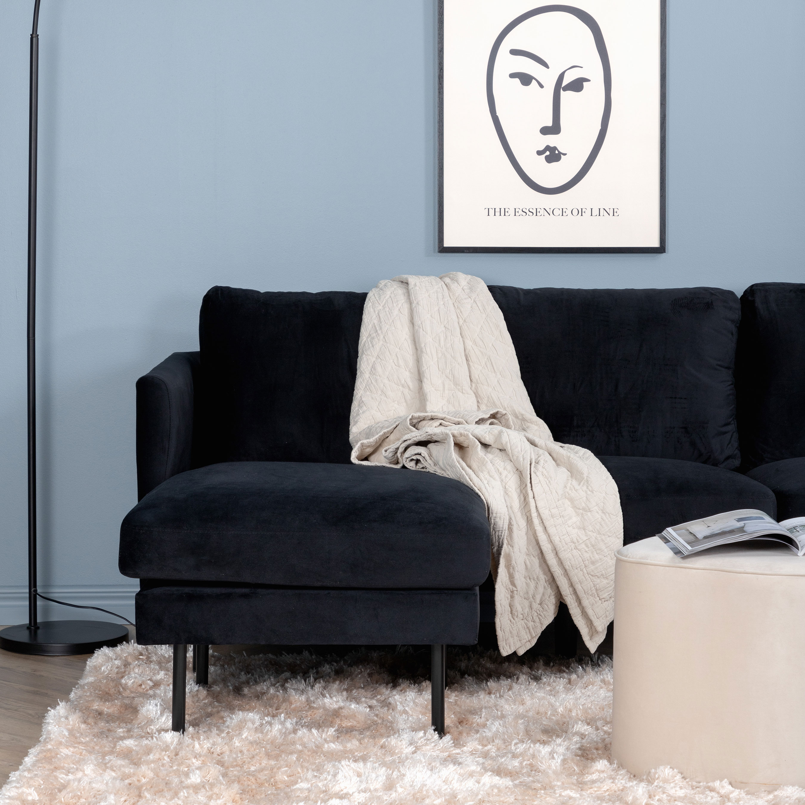 U-soffa Venture Home Zoom Sammet