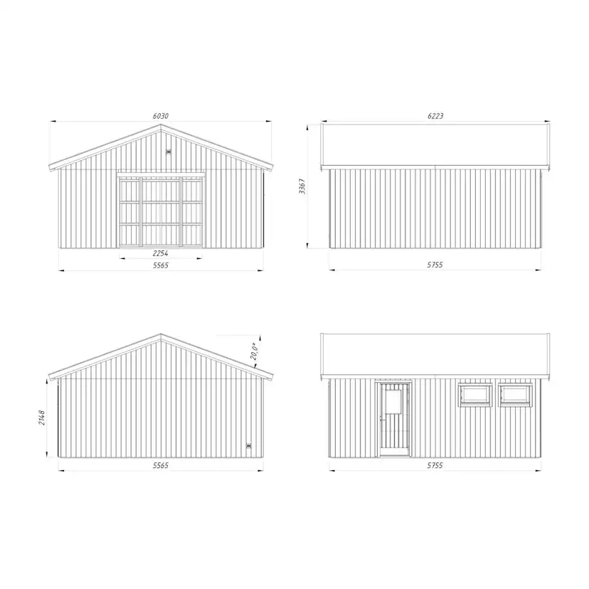 Garage Palmako Andre 32,1 m2 utan Port