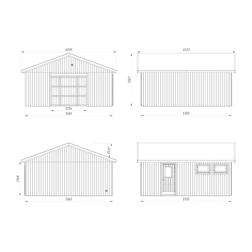 Garage Palmako Andre 32,1 m2 utan Port