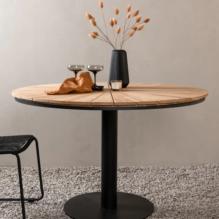 Matbord Venture Home Croft Runt Utomhusbord med Skiva i Teak Ø120 cm