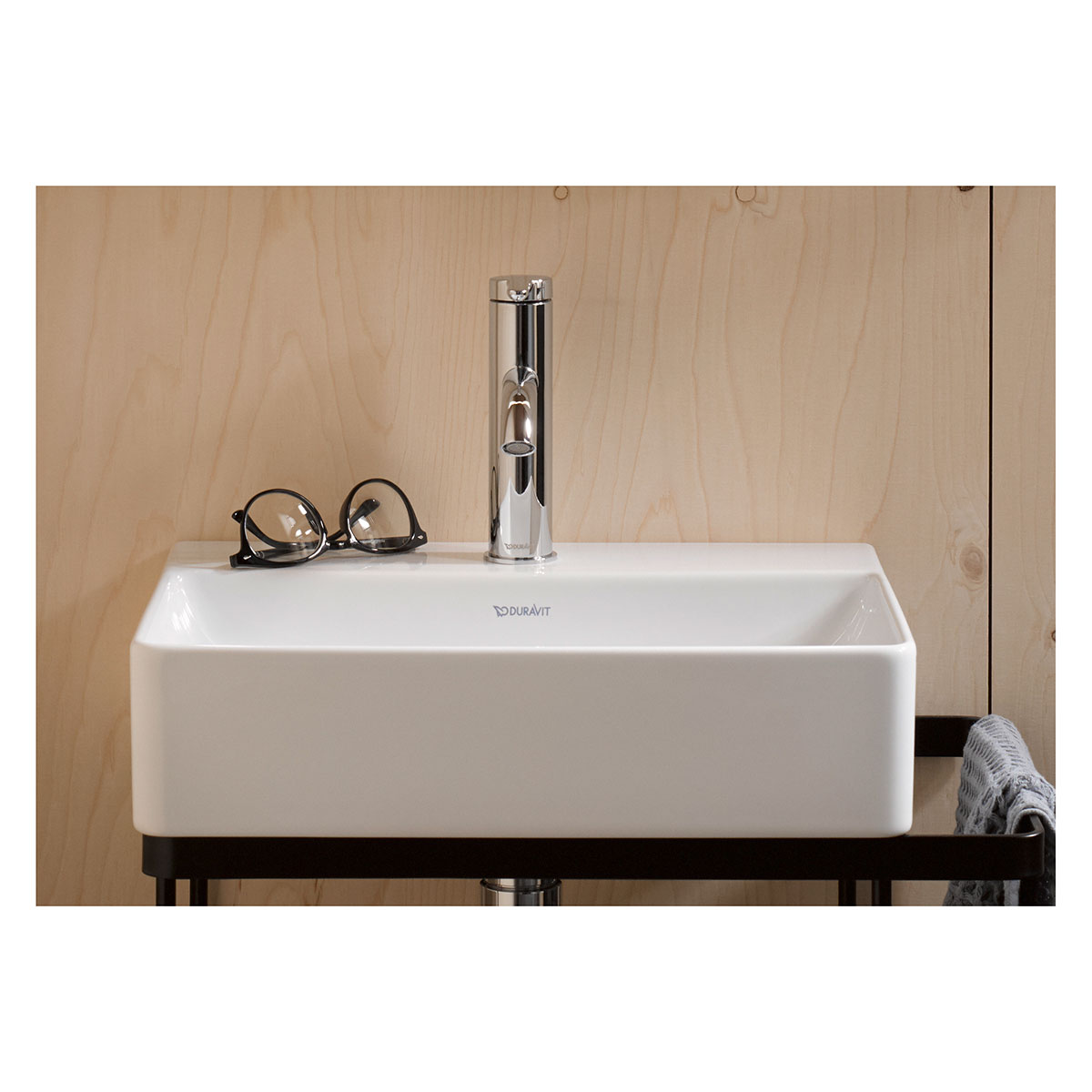 Tvättställ DuraSquare 450 mm, vägghängt BxD: 450x350 mm