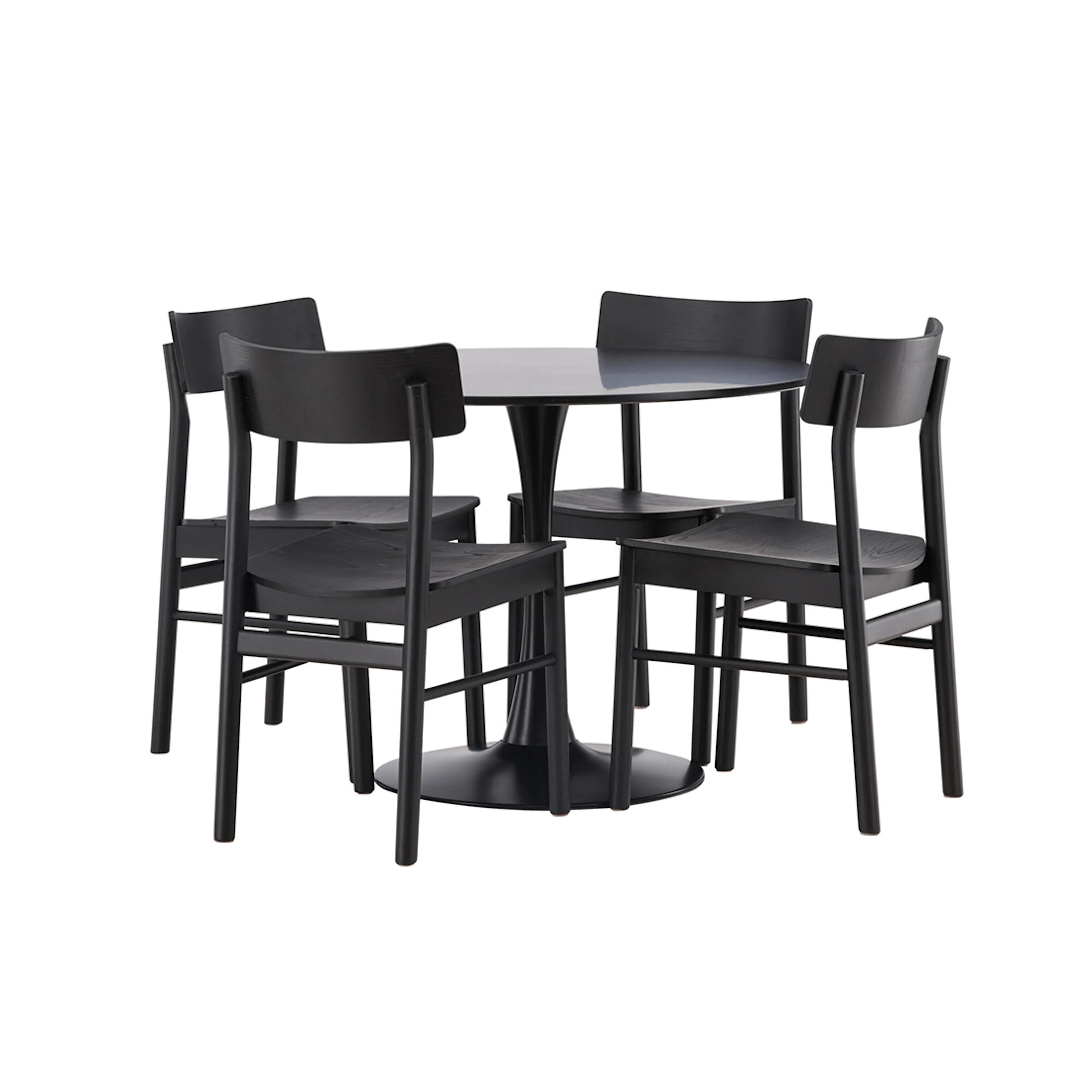 Matgrupp Venture Home Glade Ø100 cm med 4st Montros Matstolar