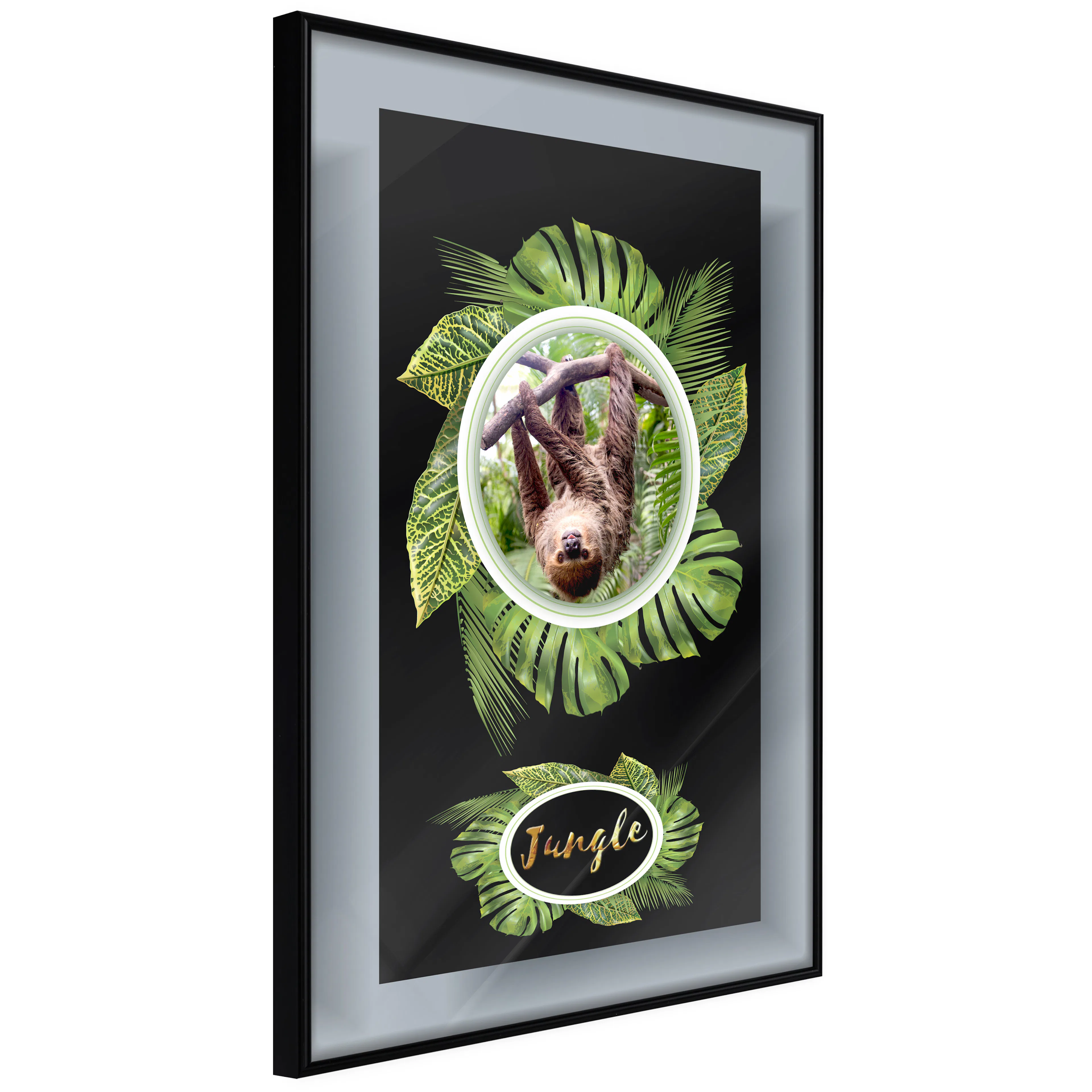Affisch - Sloth [Poster] 40x60 Svart ram, 40x60 cm