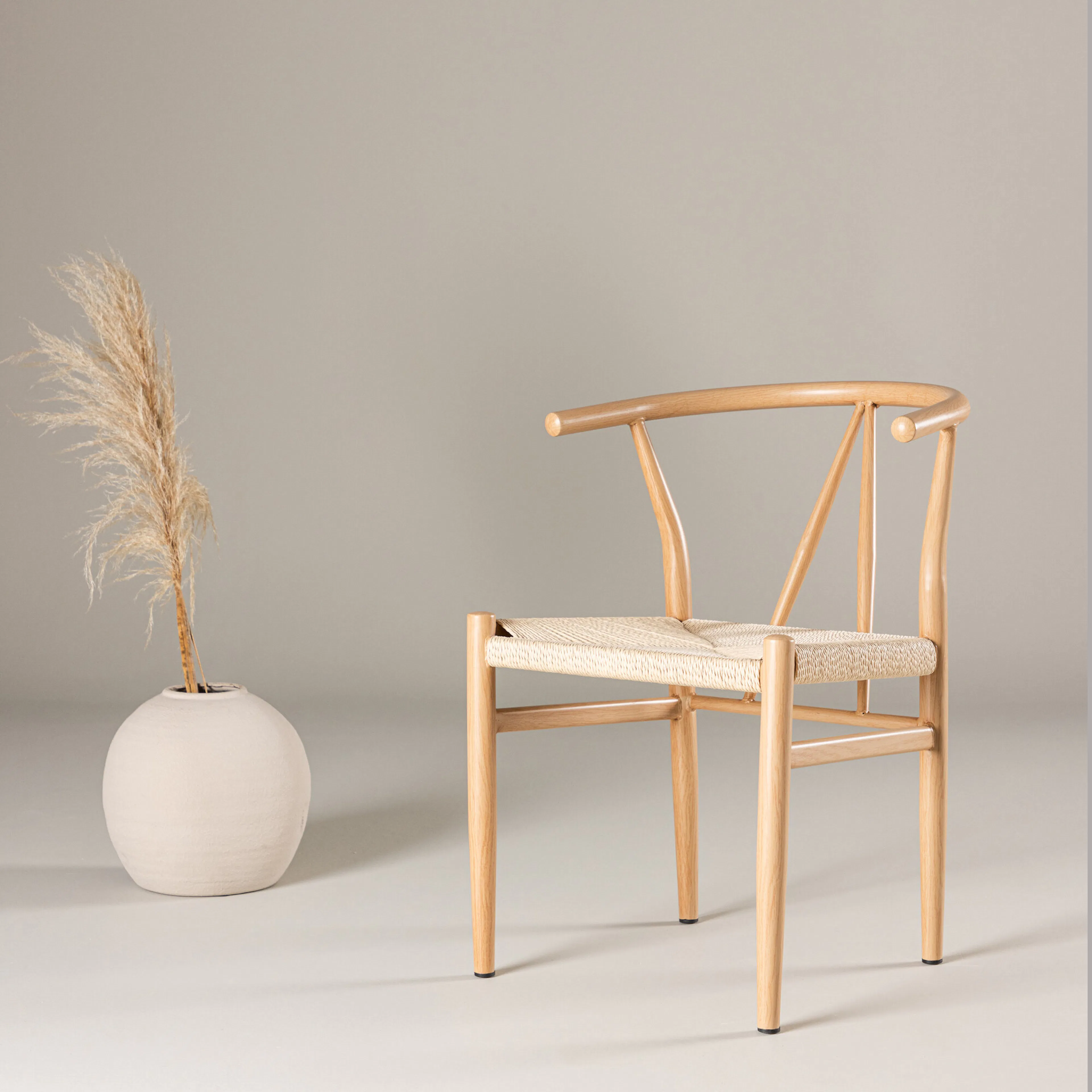Alfons Dining Chair - Natural / Beige  Rope Beige