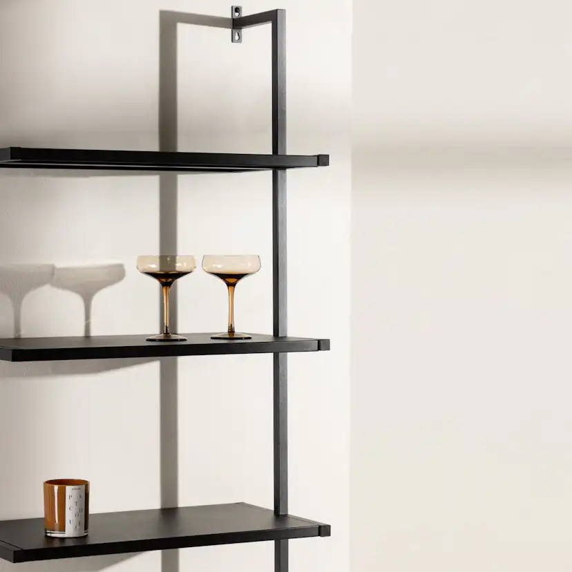 Vägghängd Hylla Venture Home Caracas i Svart Stål 183 cm