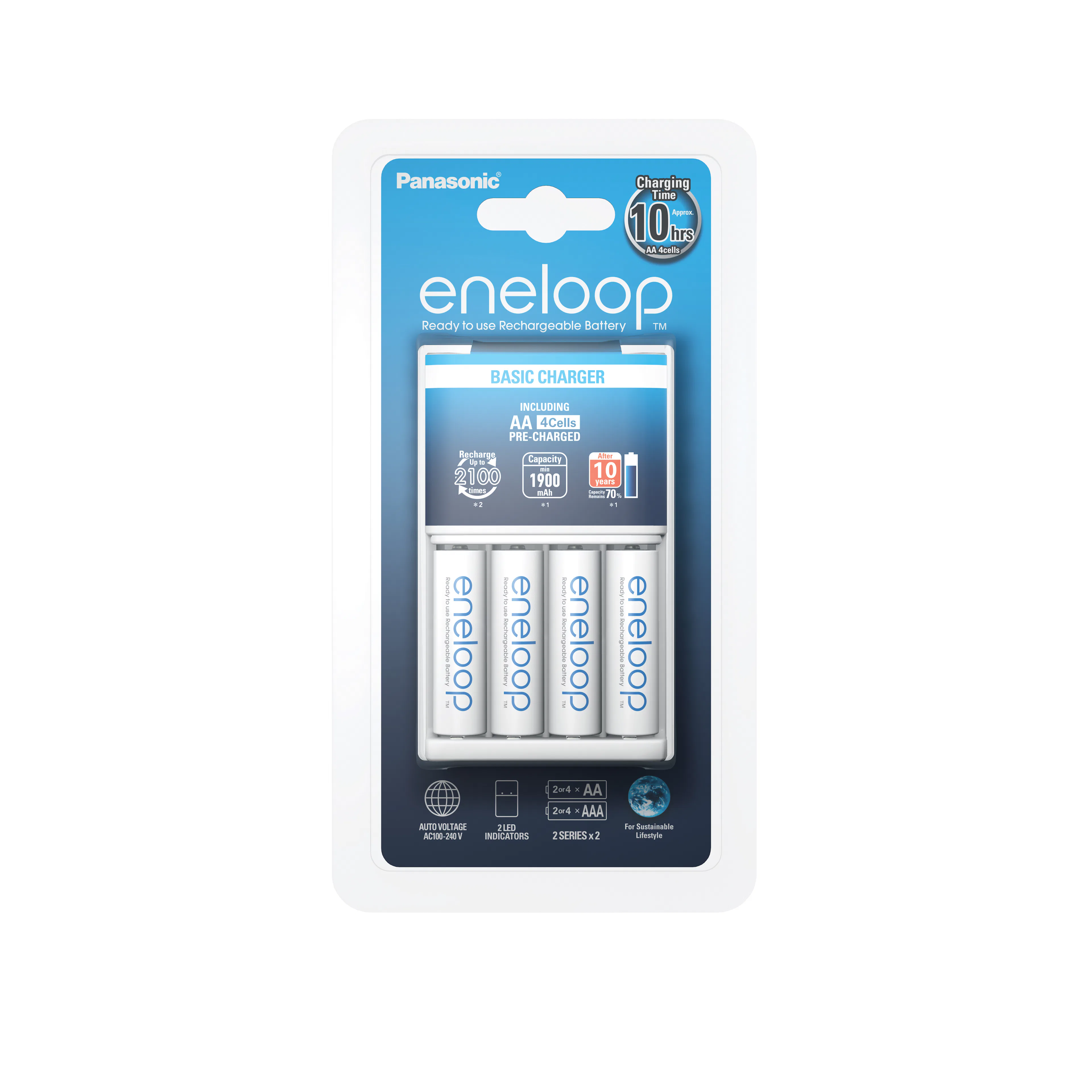 Batterikit Panasonic Smart Snabbladdare inkl. 4xAA 1900mAh