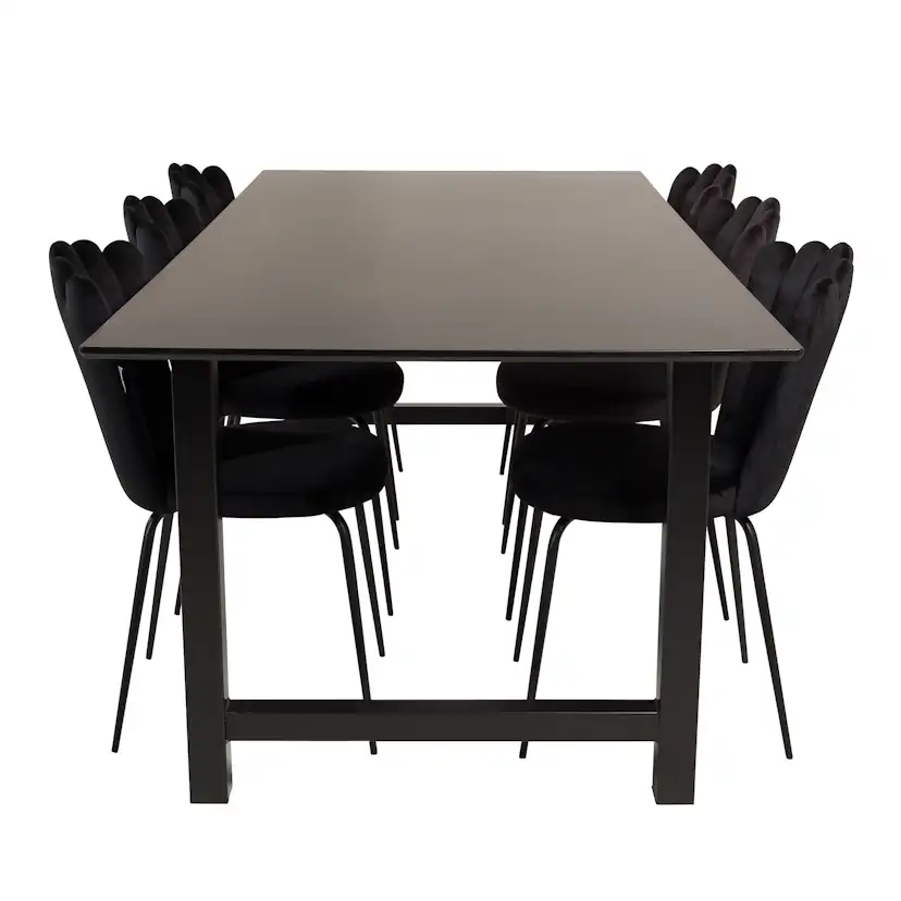 Count Matbord - Svart - 220*100*H75+Limhamn Light - Chair - Svart