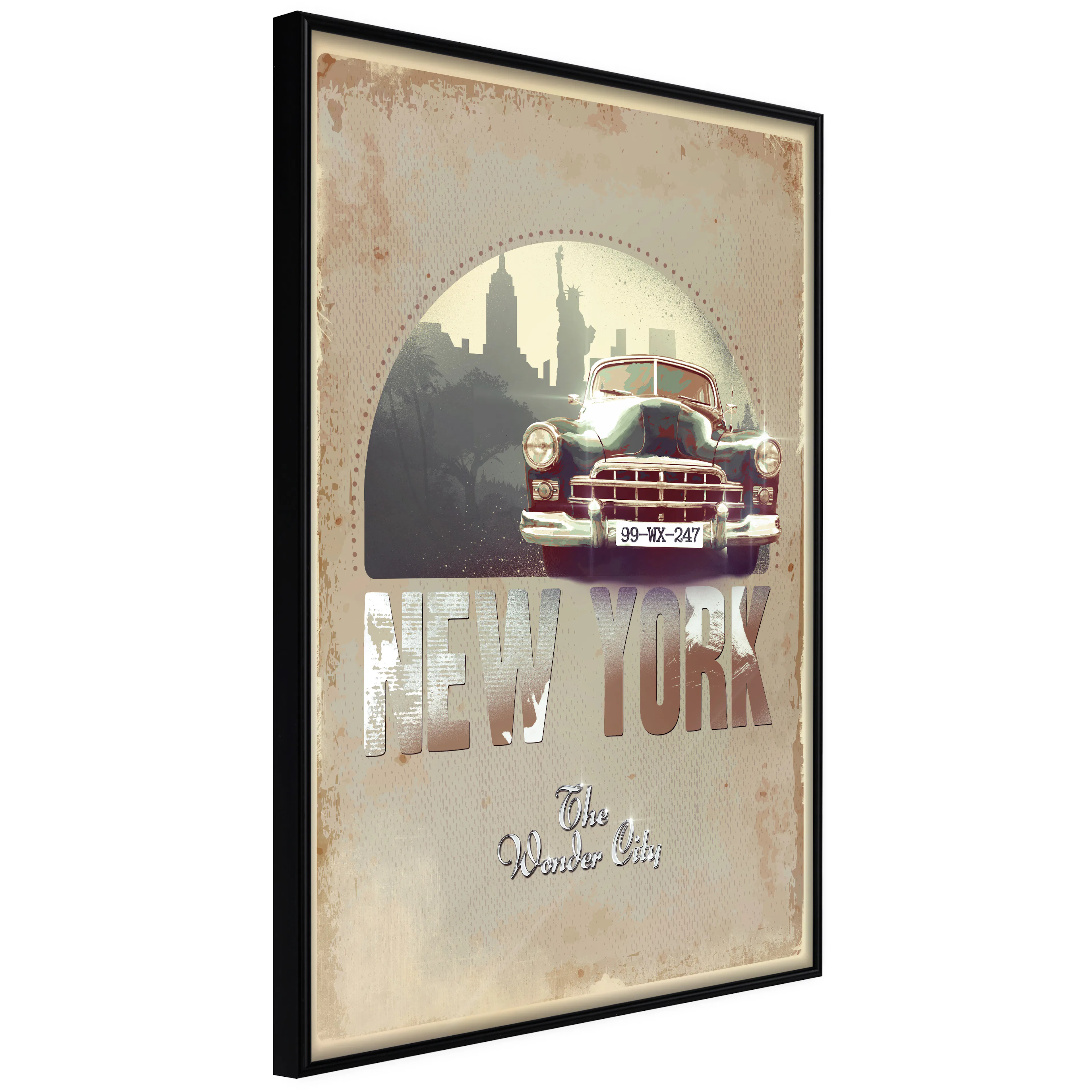 Affisch - New York - The Wonder City [Poster] 40x60 Svart ram, 40x60 cm