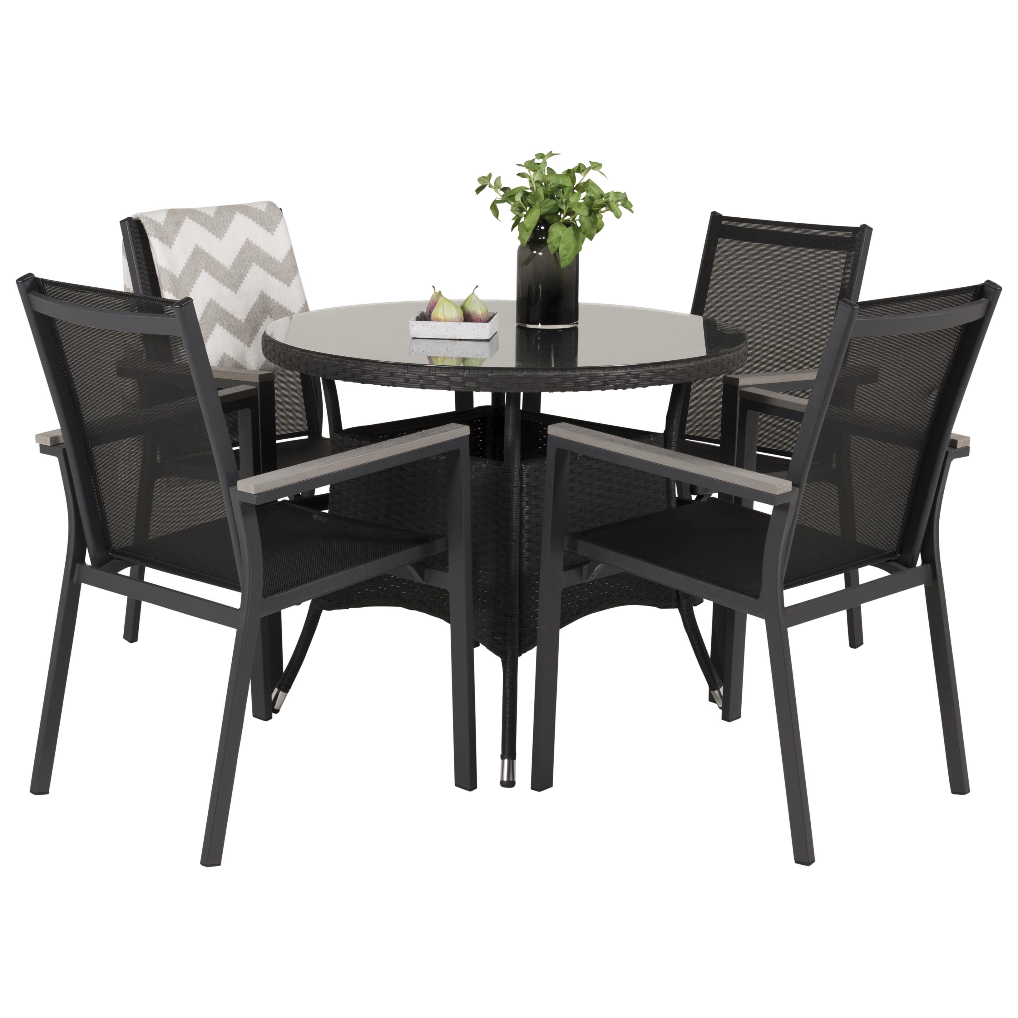 Matgrupp Venture Home Virda Ø 90 med 4 Pincy Stolar