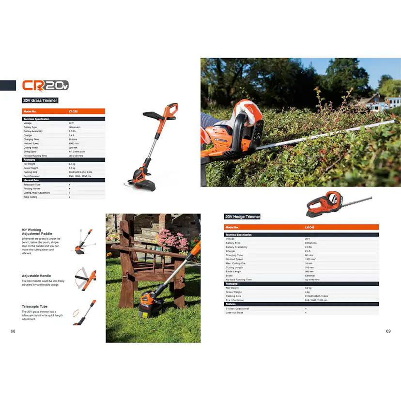 Grästrimmer Yardforce 20V Med Batteri och Laddare