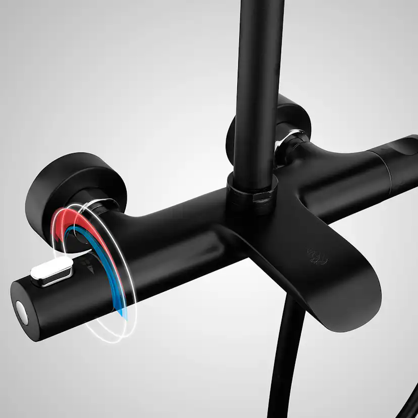 TAKDUSCHSET BRUSA TAPP SVART CC150 MED Ø240 DUSCHHUVUD Svart
