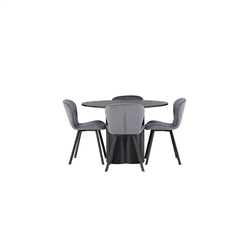 Matgrupp Venture Home Olivia Ø110 cm med 4 st Lilja stolar