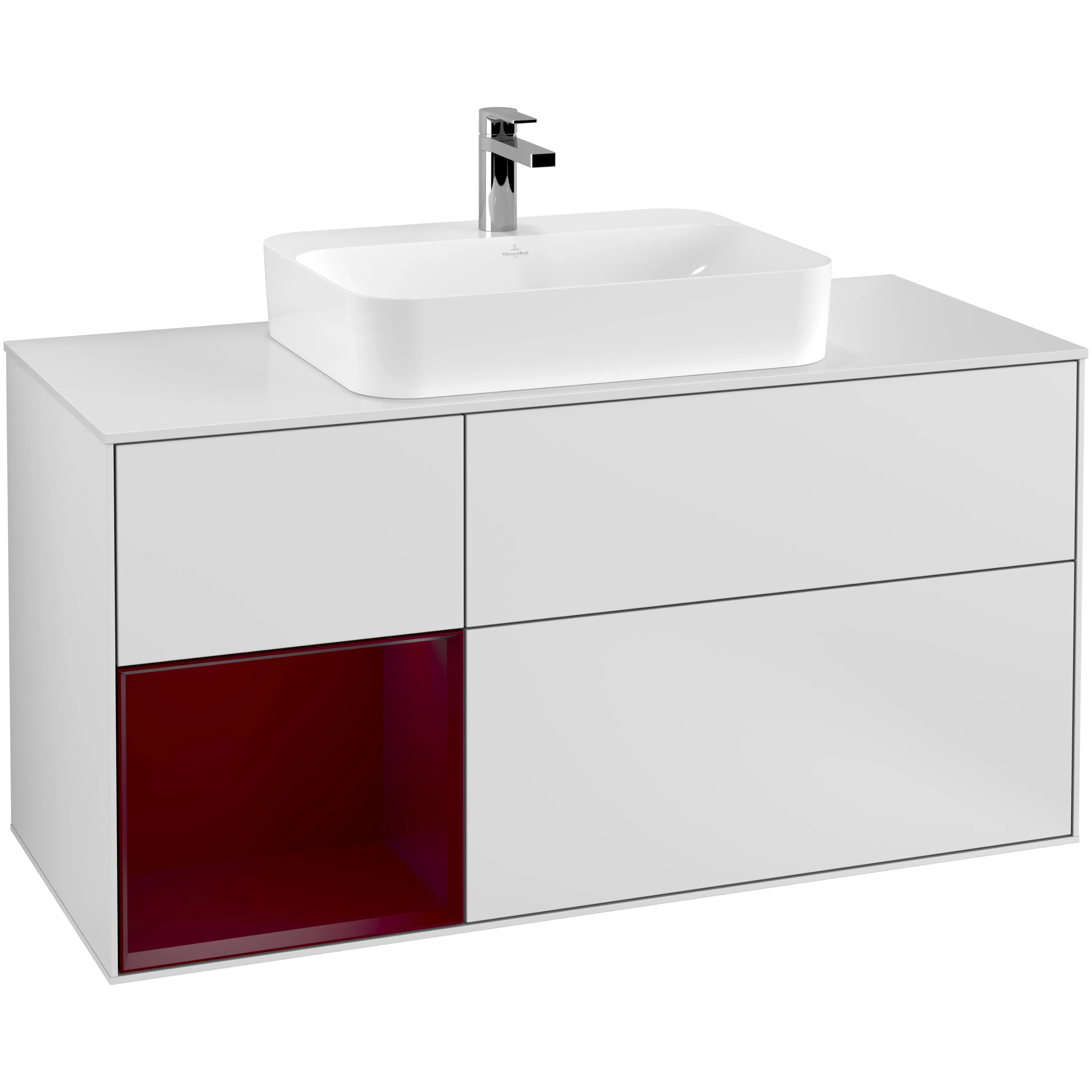 Tvättställsskåp Villeroy & Boch Finion med 3 Lådor Hylla och Bänkskiva för Ytmonterat Tvättställ