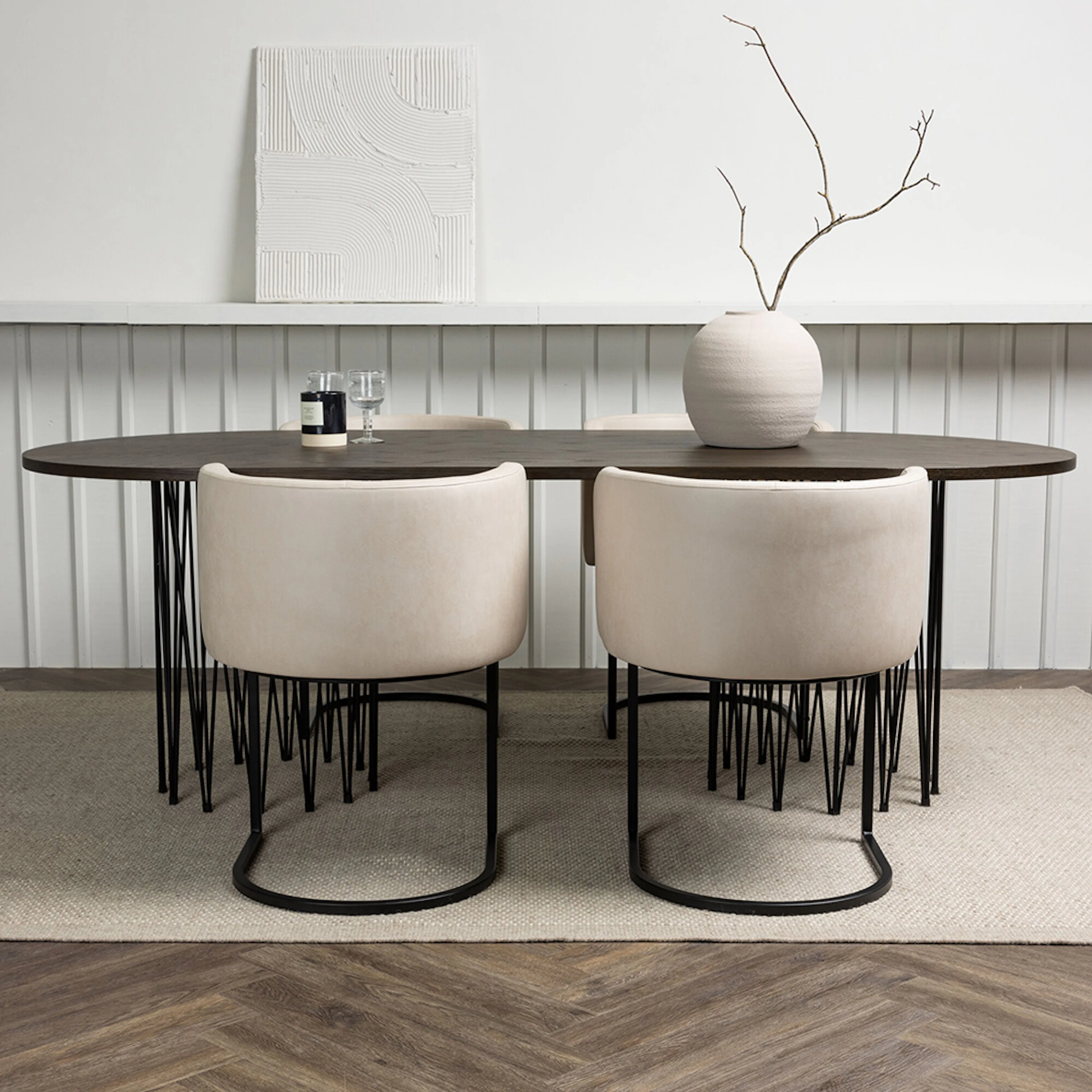 Matgrupp furniture/fashion Stone med 4 Simrishamn Stolar
