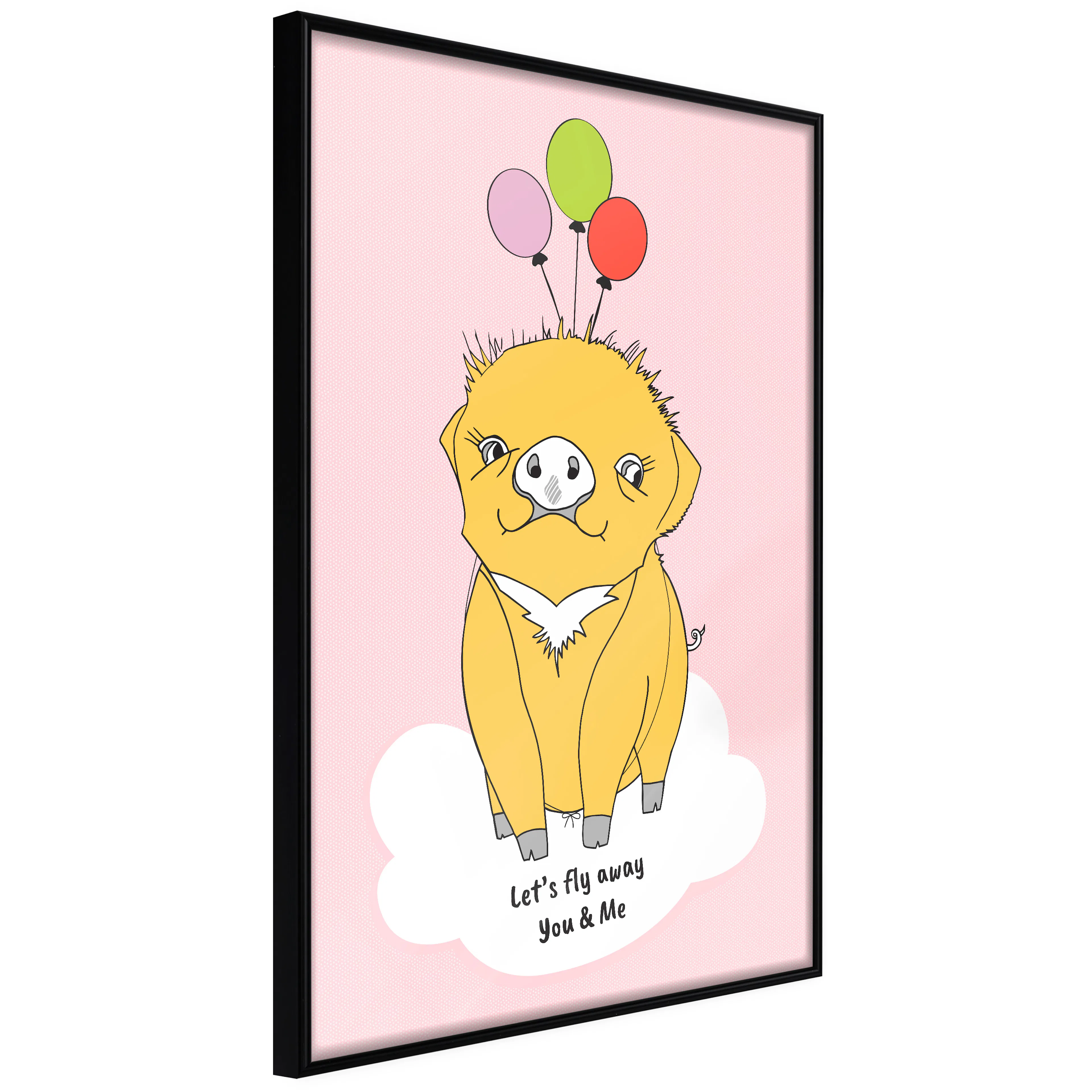 Affisch - Soaring Pig [Poster] 40x60 Svart ram, 40x60 cm
