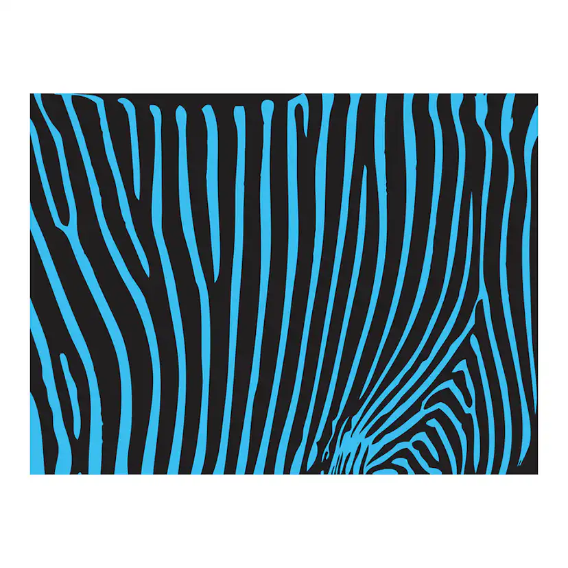 Zebra pattern (turkos) 300x231 Storlek: 300x231 cm